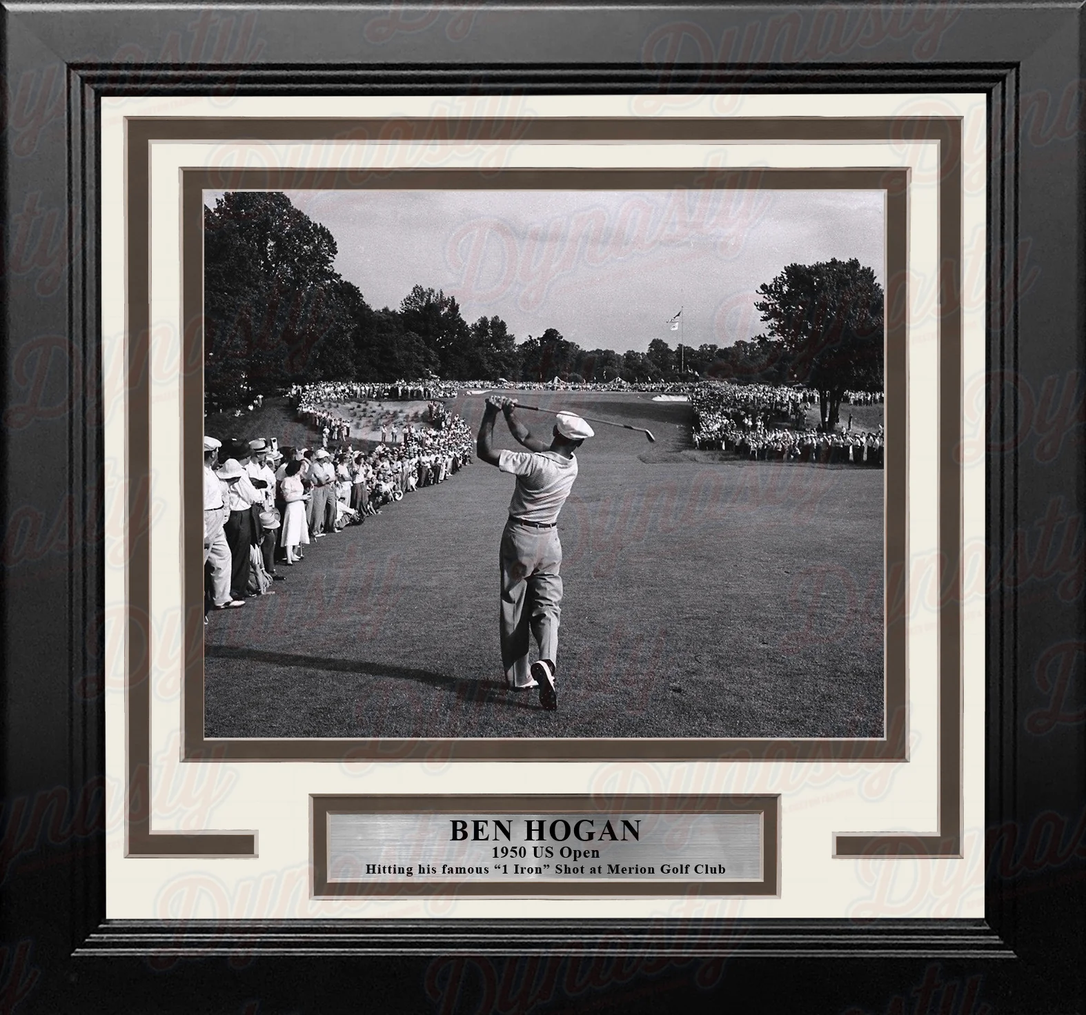 Ben Hogan 1-Iron Shot at the 1950 US Open at Merion Framed Golf Photo