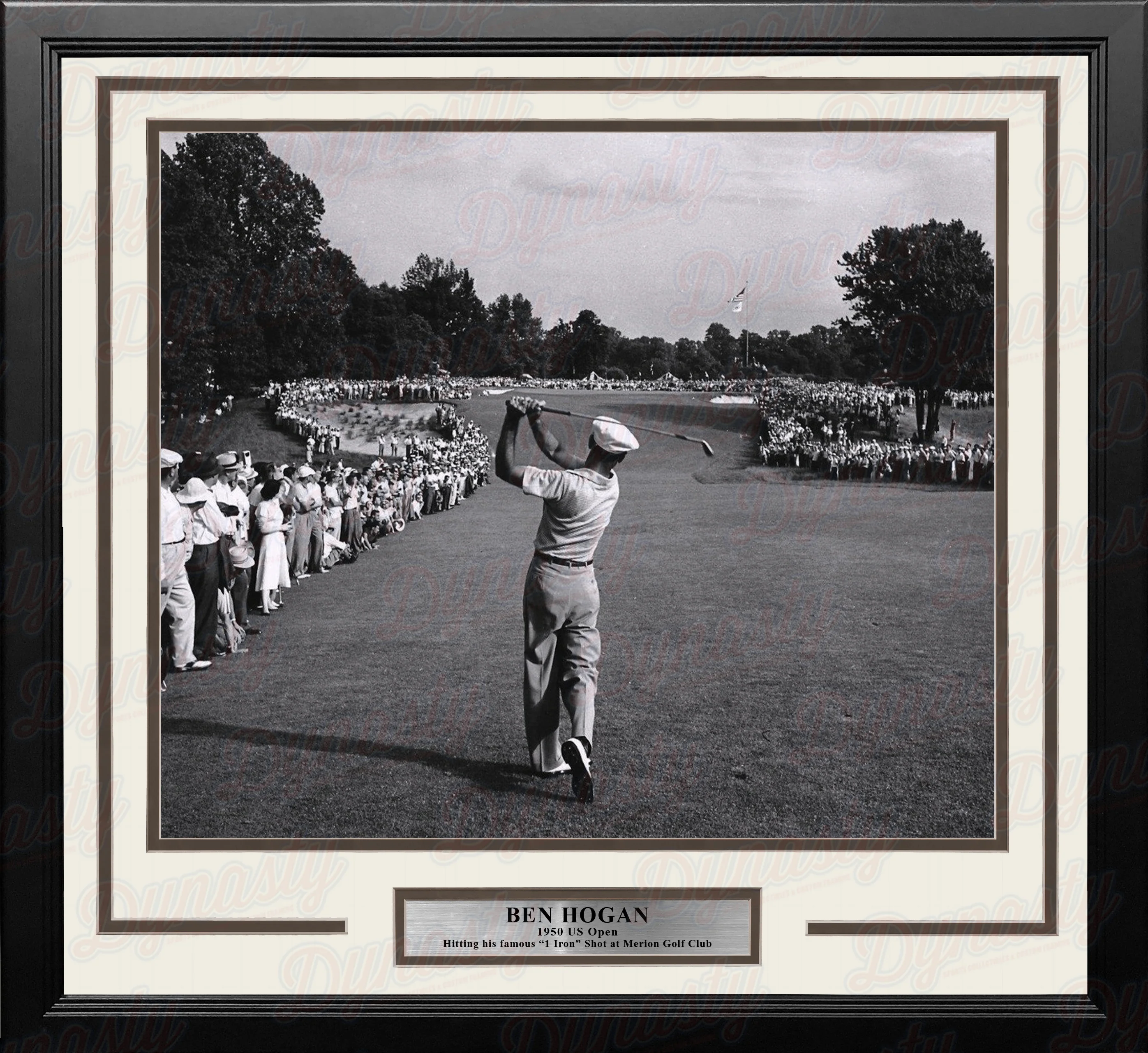 Ben Hogan 1-Iron Shot at the 1950 US Open at Merion Framed Golf Photo - Image 2