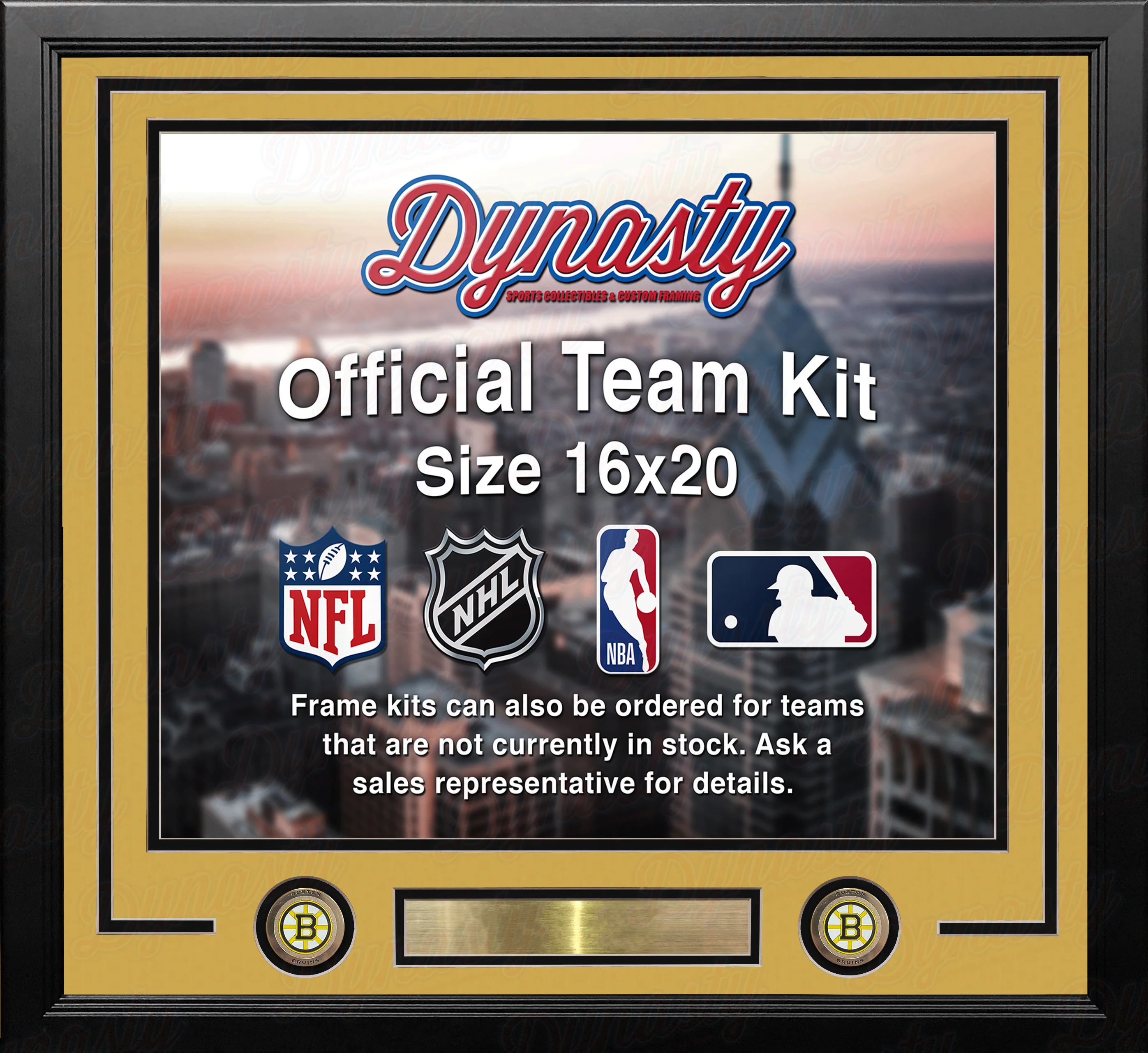 Boston Bruins Custom NHL Hockey 16x20 Picture Frame Kit (Multiple Colors) - Image 3