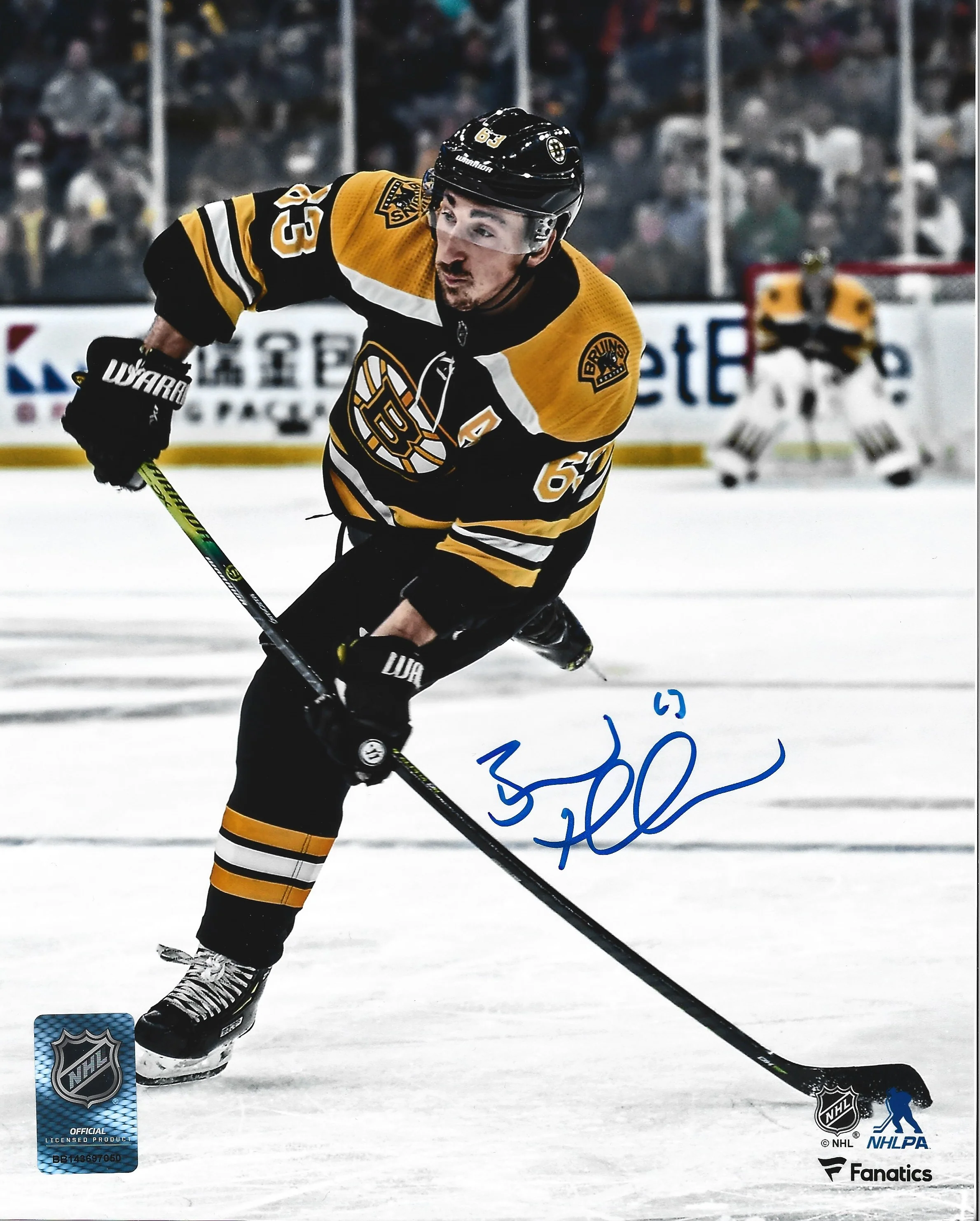 Brad Marchand Slapshot Boston Bruins Autographed 8" x 10" Hockey Photo