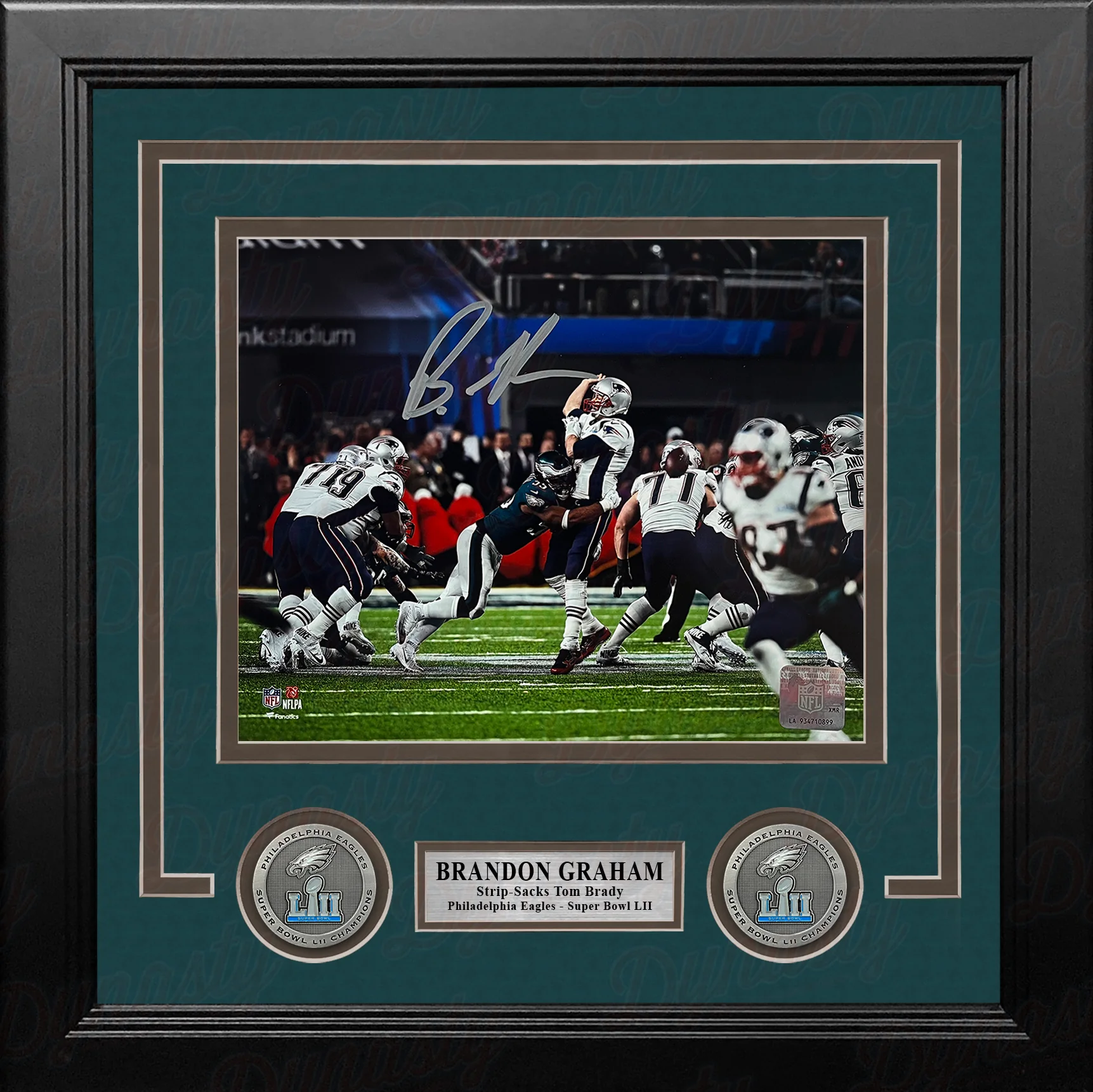Brandon Graham Brady Sack Eagles Autographed 8x10 Framed Photo - Dynasty Sports Authenticated - Image 2