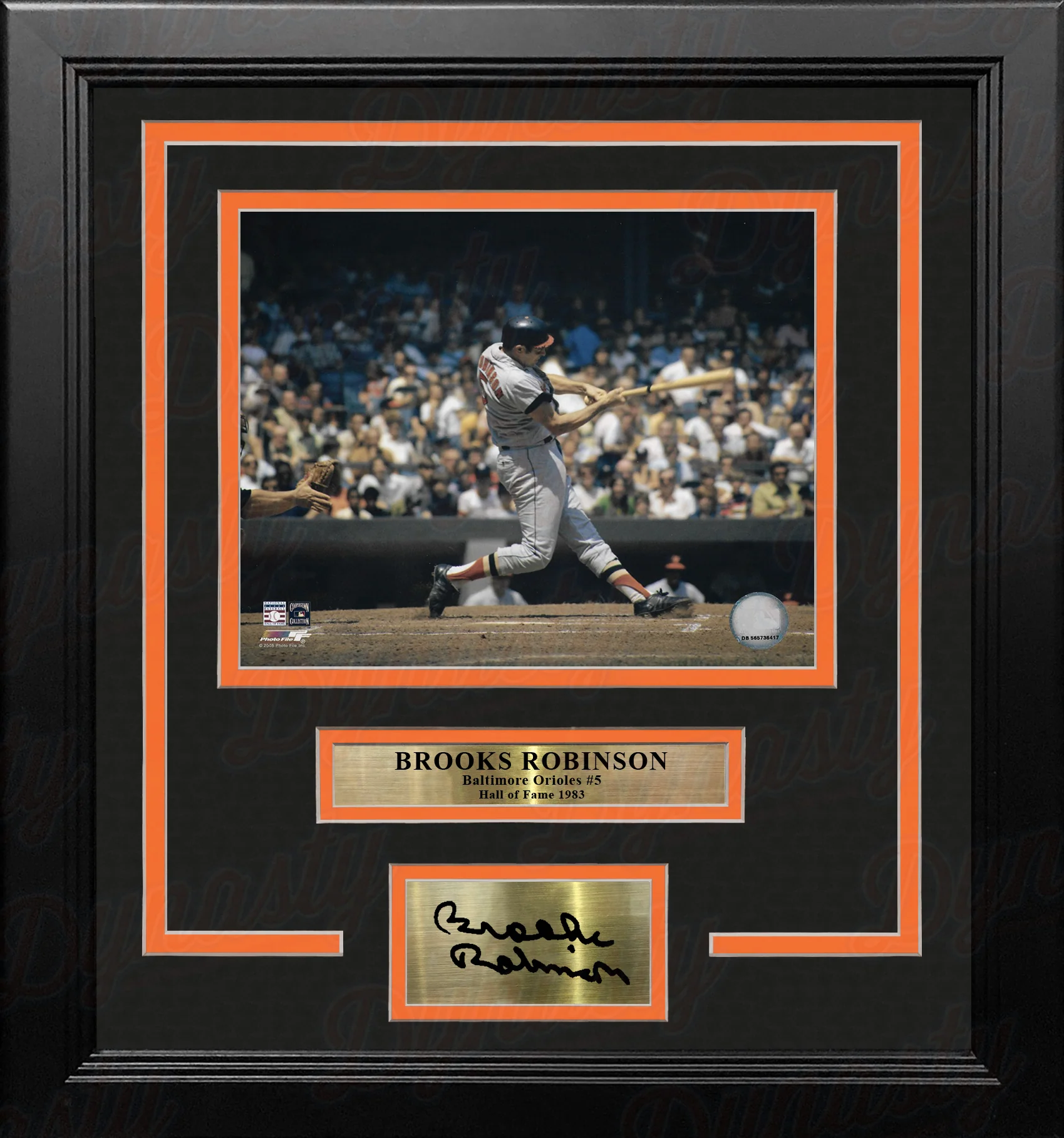 Brooks Robinson Batting Action Baltimore Orioles 8" x 10" Framed Baseball Photo with Engraved Autograph - Image 2