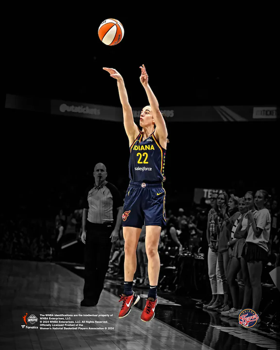 Caitlin Clark Shooting Action Indiana Fever 8" x 10" WNBA Blackout Basketball Photo - Image 2
