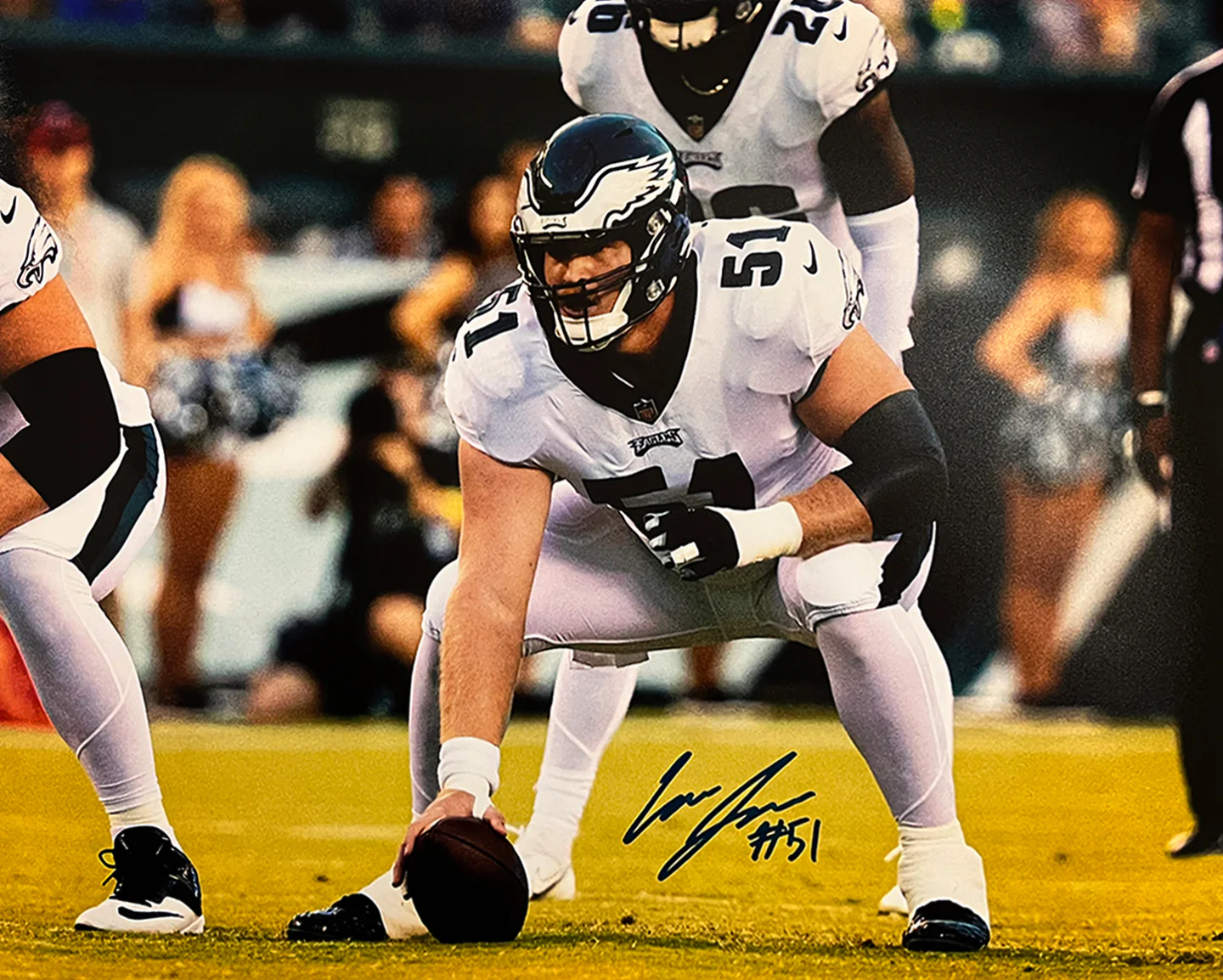 Cam Jurgens in Stance Philadelphia Eagles Autographed 11" x 14" Football Photo