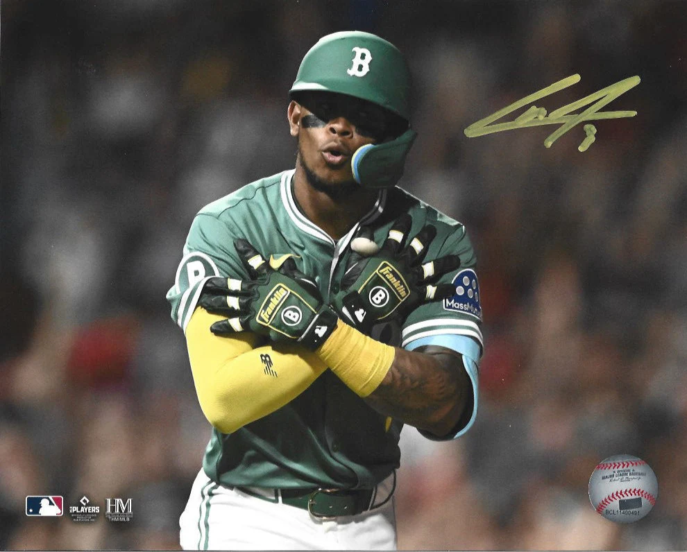 Ceddanne Rafaela Boston Red Sox Walk-Off Celebration Autographed 16" x 20" Baseball Photo