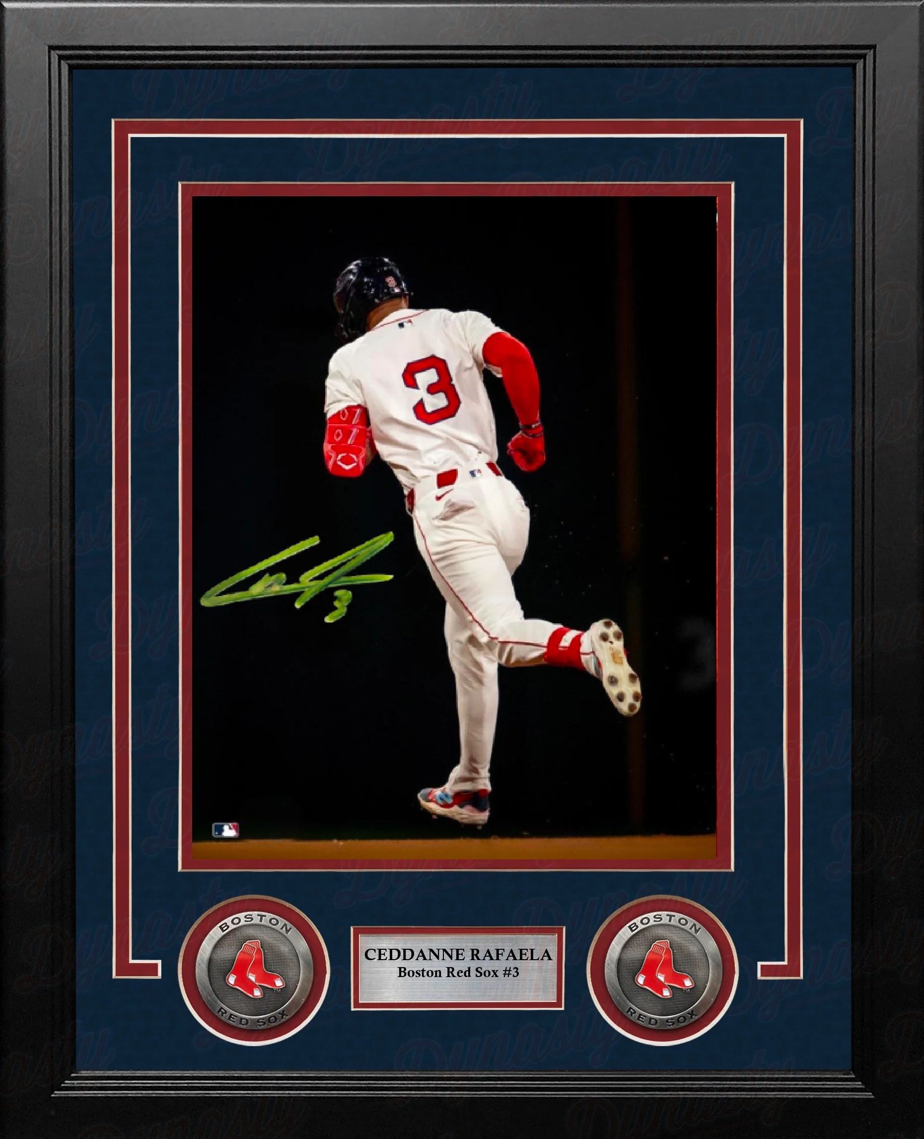 Ceddanne Rafaela Rounding the Bases Boston Red Sox Autographed 8" x 10" Framed Baseball Photo
