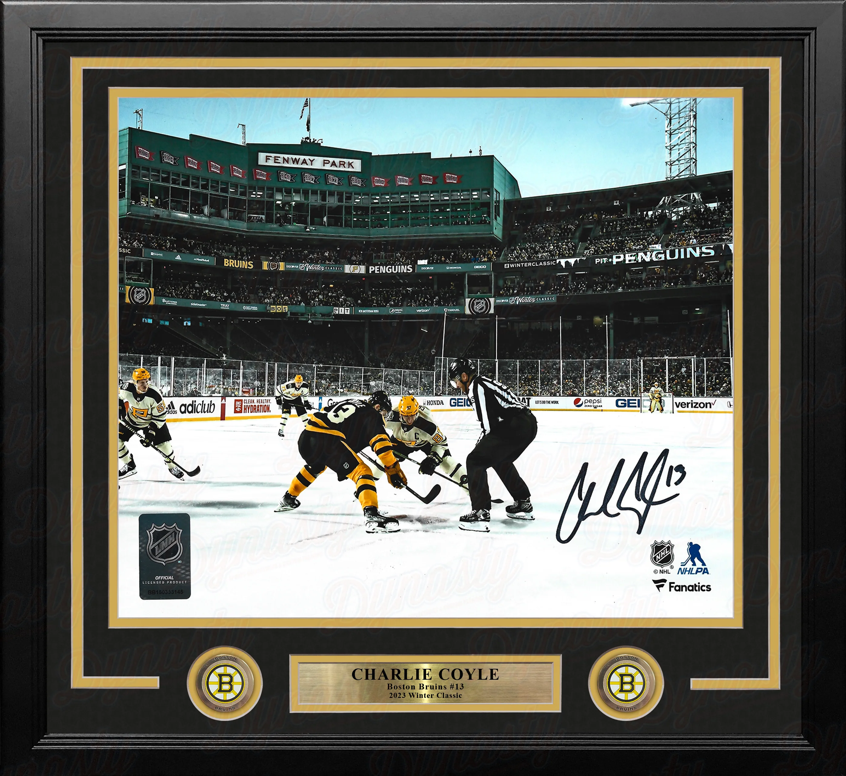 Charlie Coyle 2023 Winter Classic Boston Bruins Autographed 11" x 14" Framed Hockey Photo