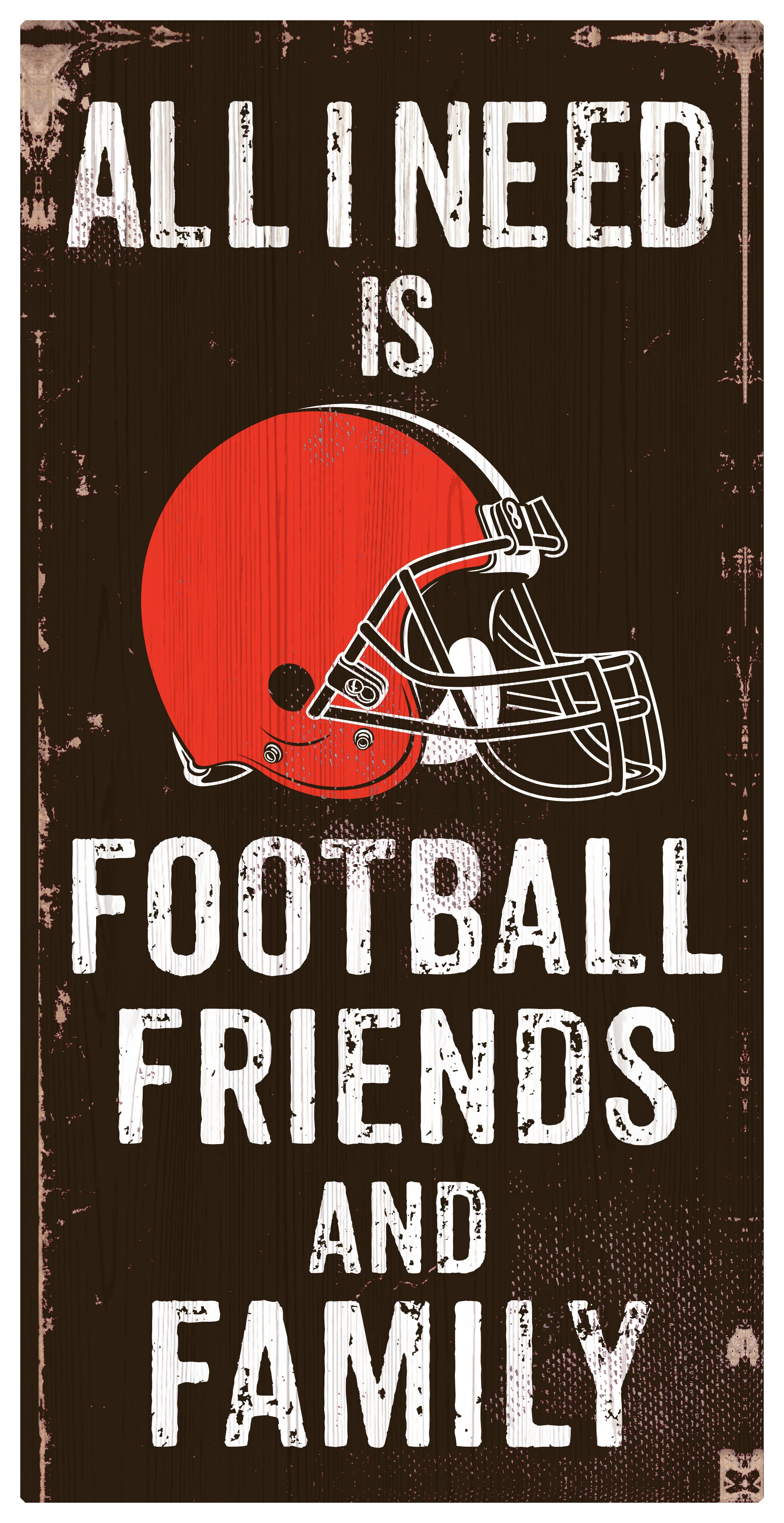Cleveland Browns Football, Friends, & Family Wood Sign