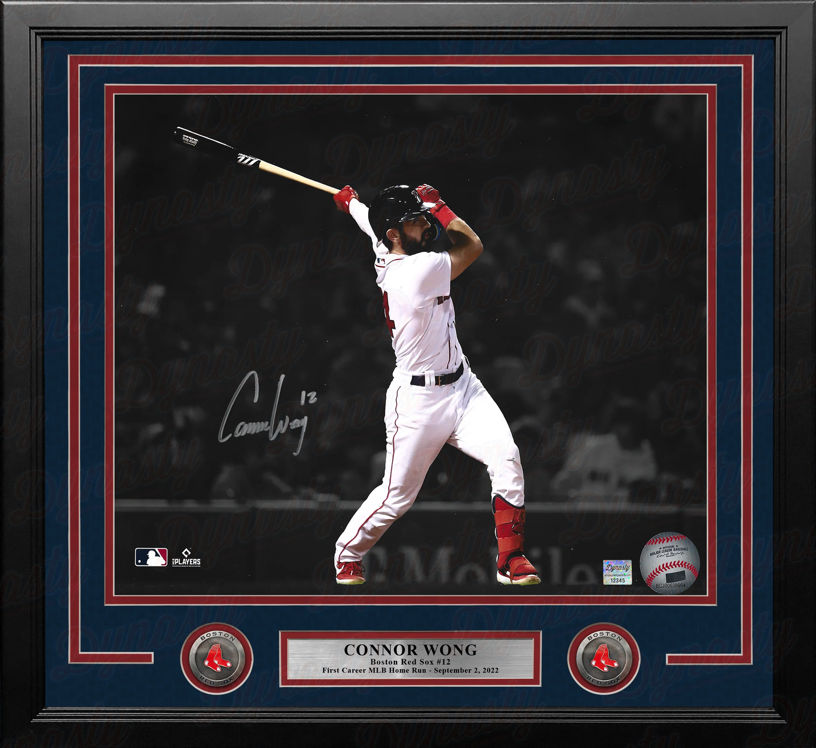 Connor Wong 1st Home Run Boston Red Sox Autographed 16" x 20" Framed Spotlight Photo - Silver