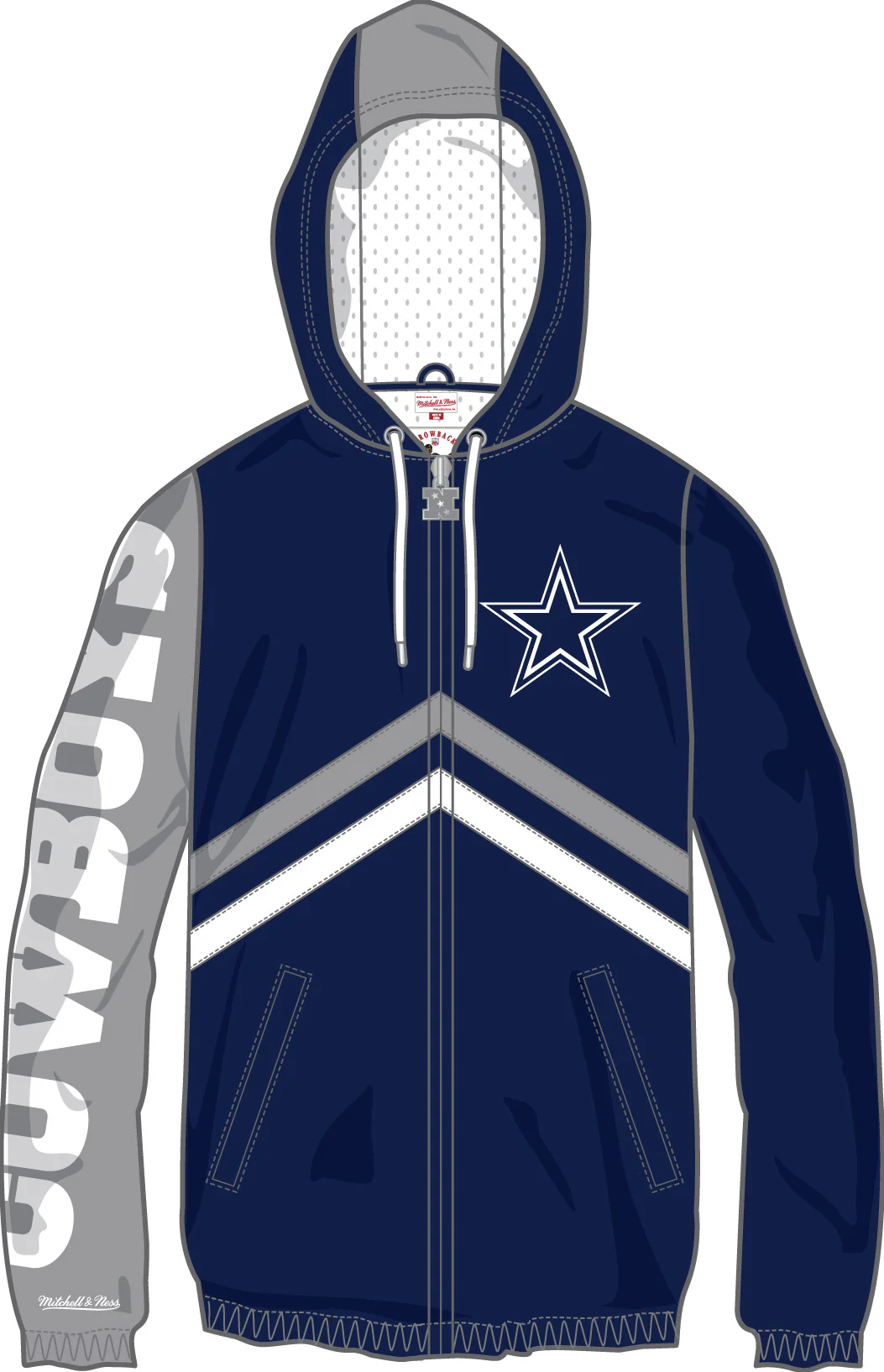Dallas Cowboys Mitchell & Ness NFL Undeniable Full-Zip Windbreaker Jacket