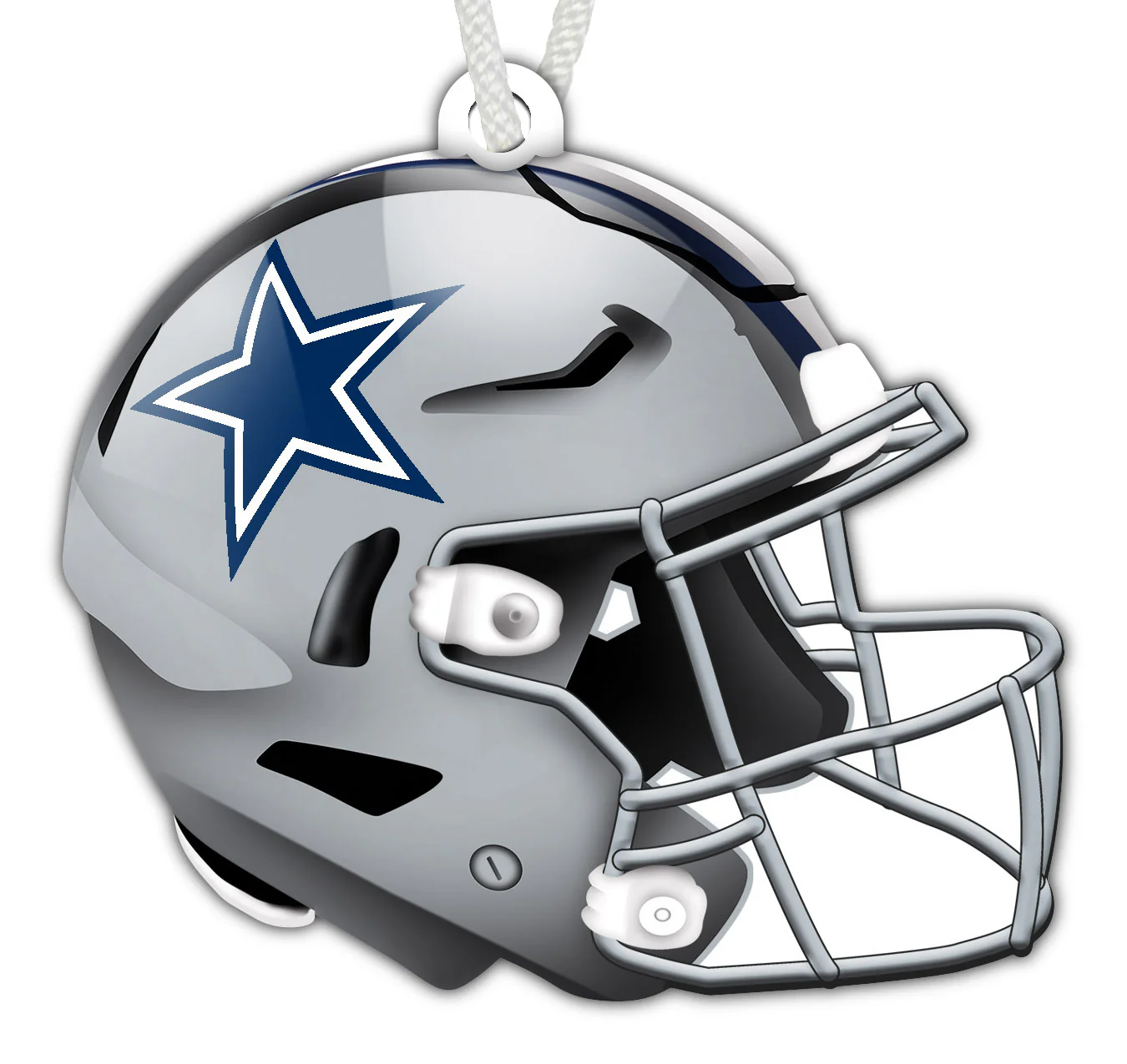 Dallas Cowboys Wooden Helmet Ornament