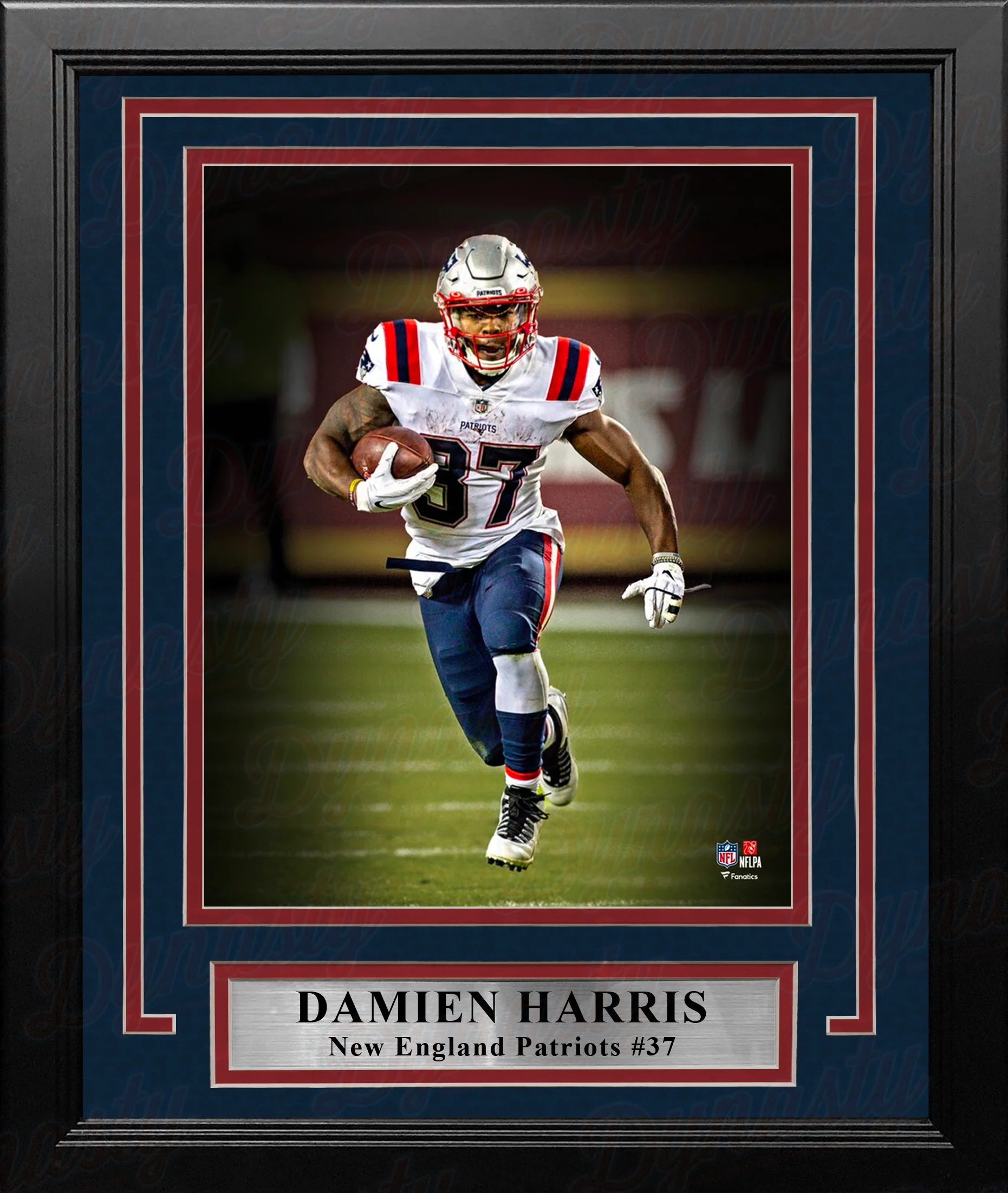 Damien Harris Blackout Action New England Patriots 8" x 10" Framed Football Photo