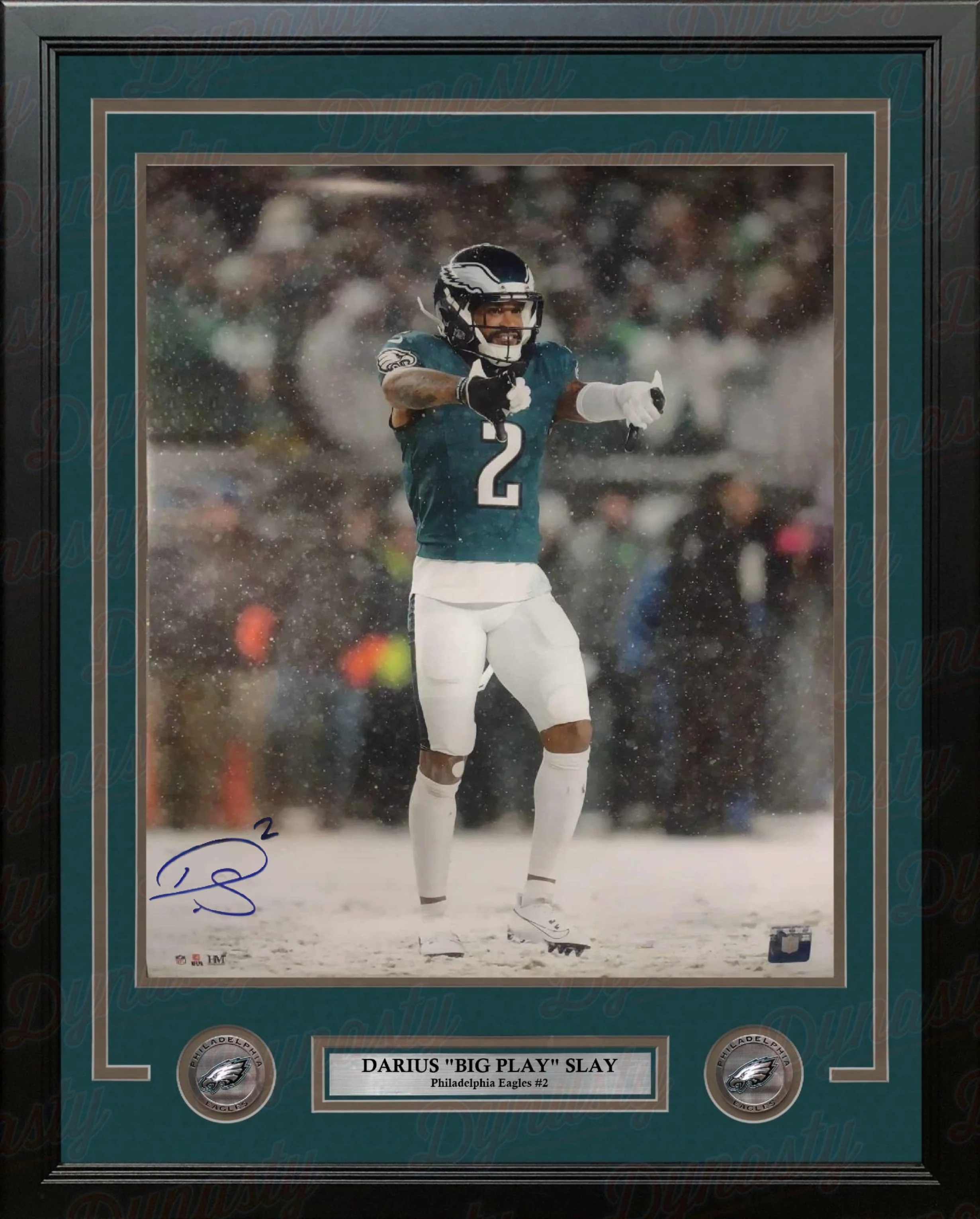 Darius Slay Thumbs Down in the Snow Philadelphia Eagles Autographed 11" x 14" Framed Football Photo