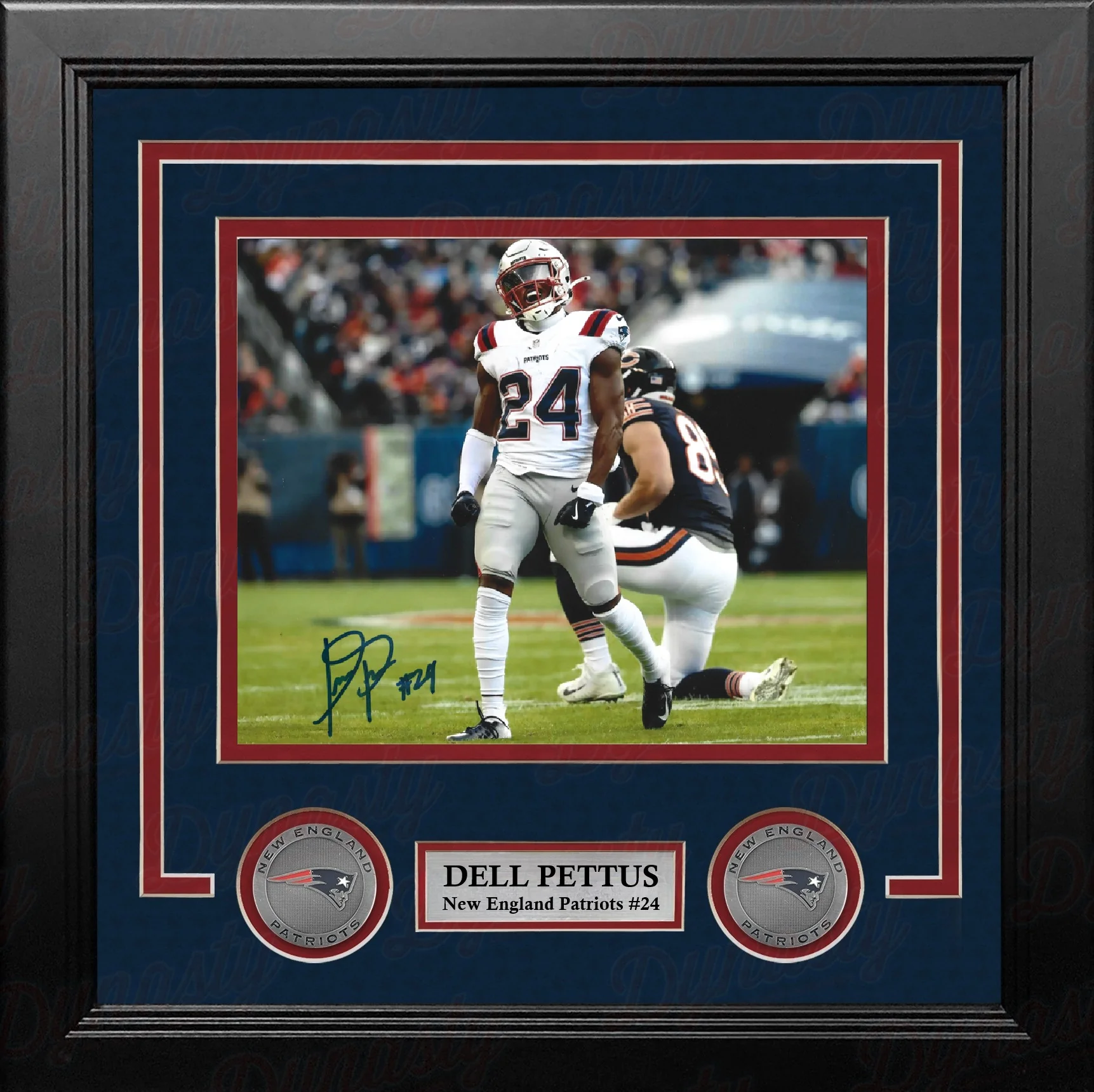 Dell Pettus in Action Autographed New England Patriots 8" x 10" Framed Football Photo