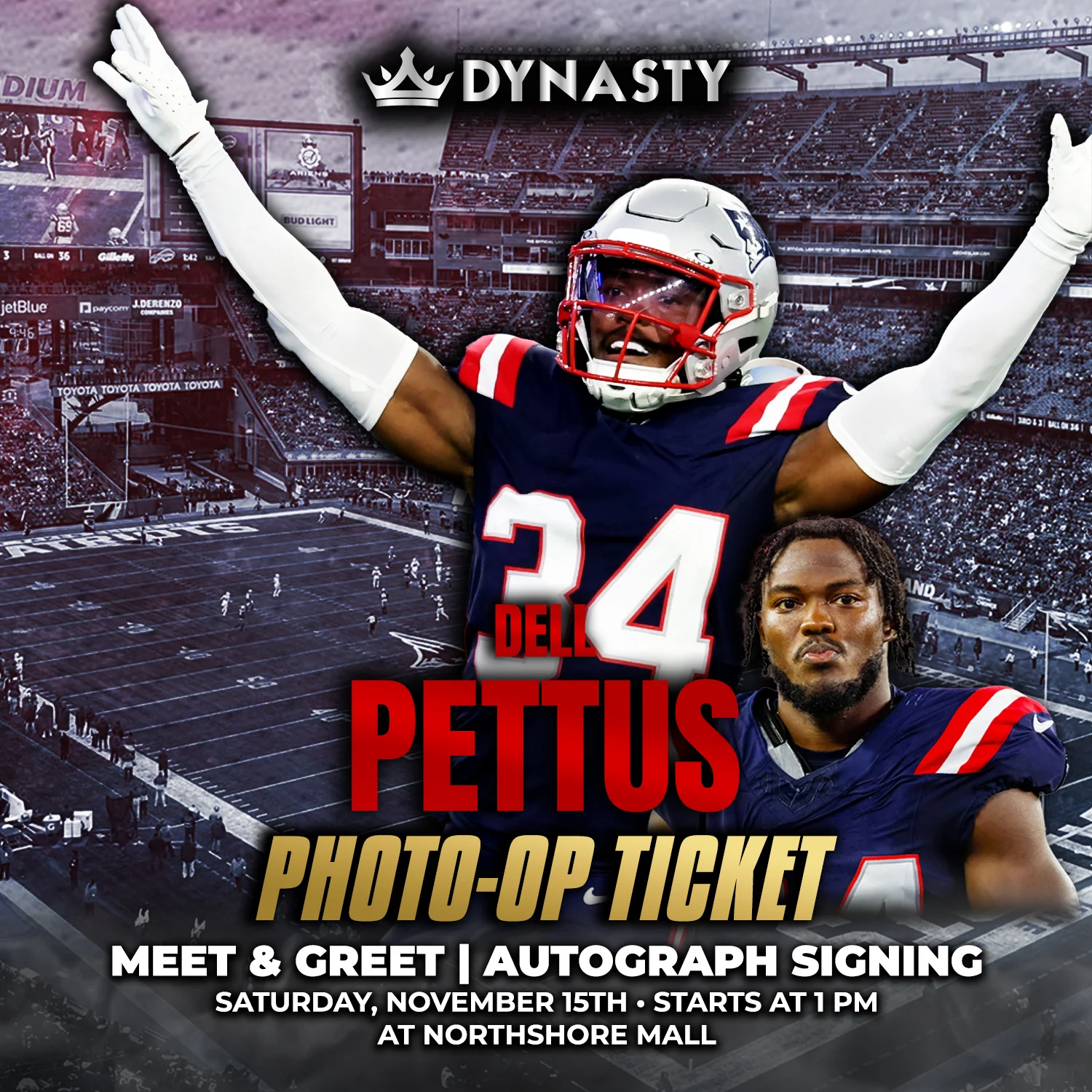 Dell Pettus New England Patriots Experience Tickets - Image 3