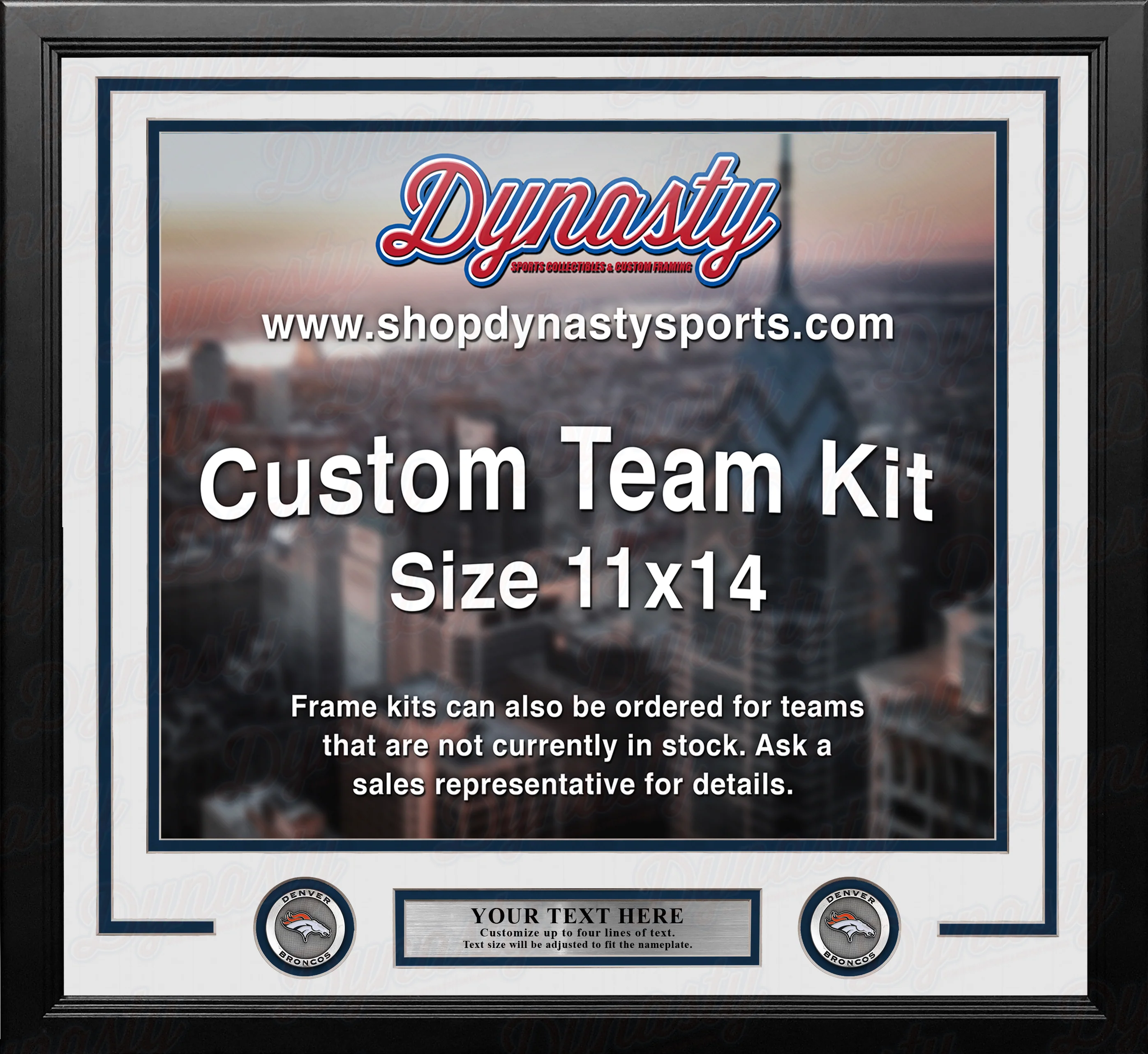 Denver Broncos Custom NFL Football 11x14 Picture Frame Kit (Multiple Colors) - Image 3