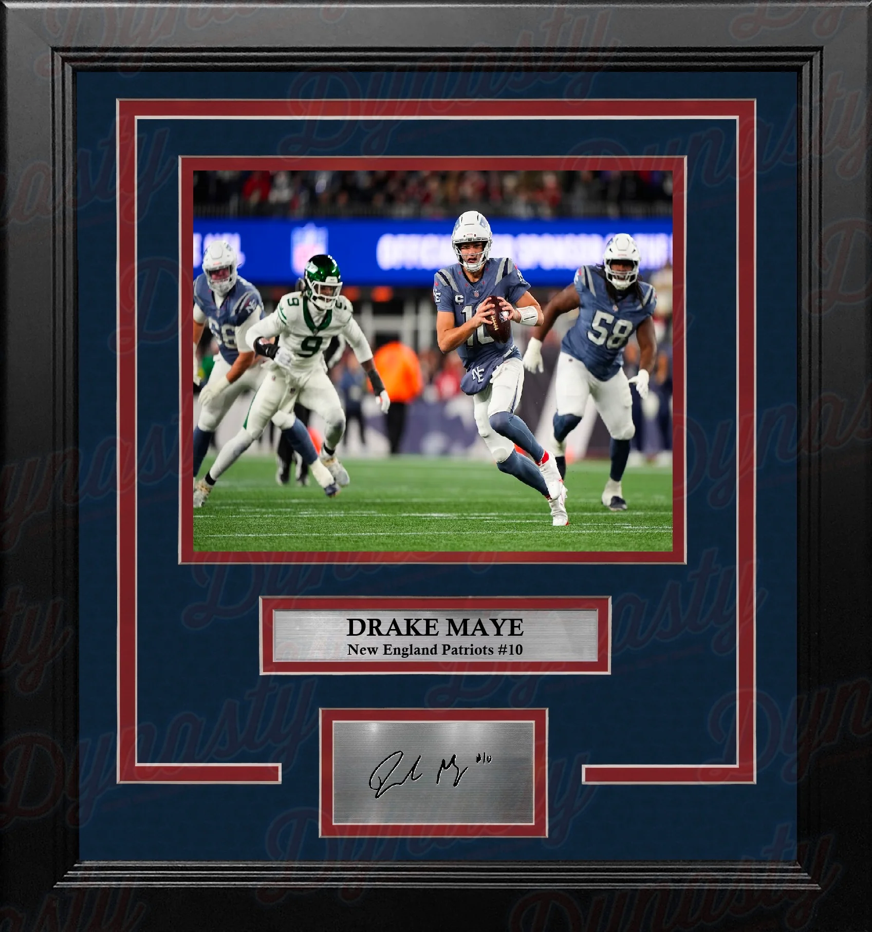 Drake Maye New England Patriots 11" x 14" Framed Rivalries Photo with Engraved Signature