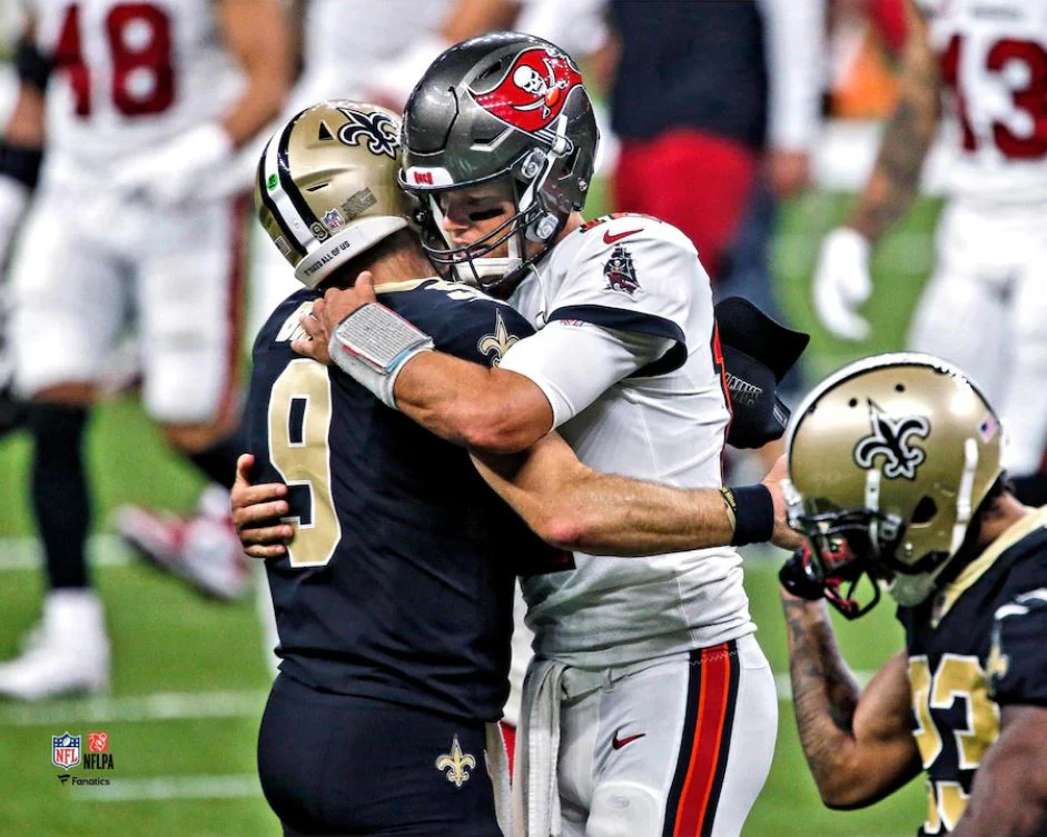 Drew Brees and Tom Brady 8" x 10" Quarterback Legends Football Photo