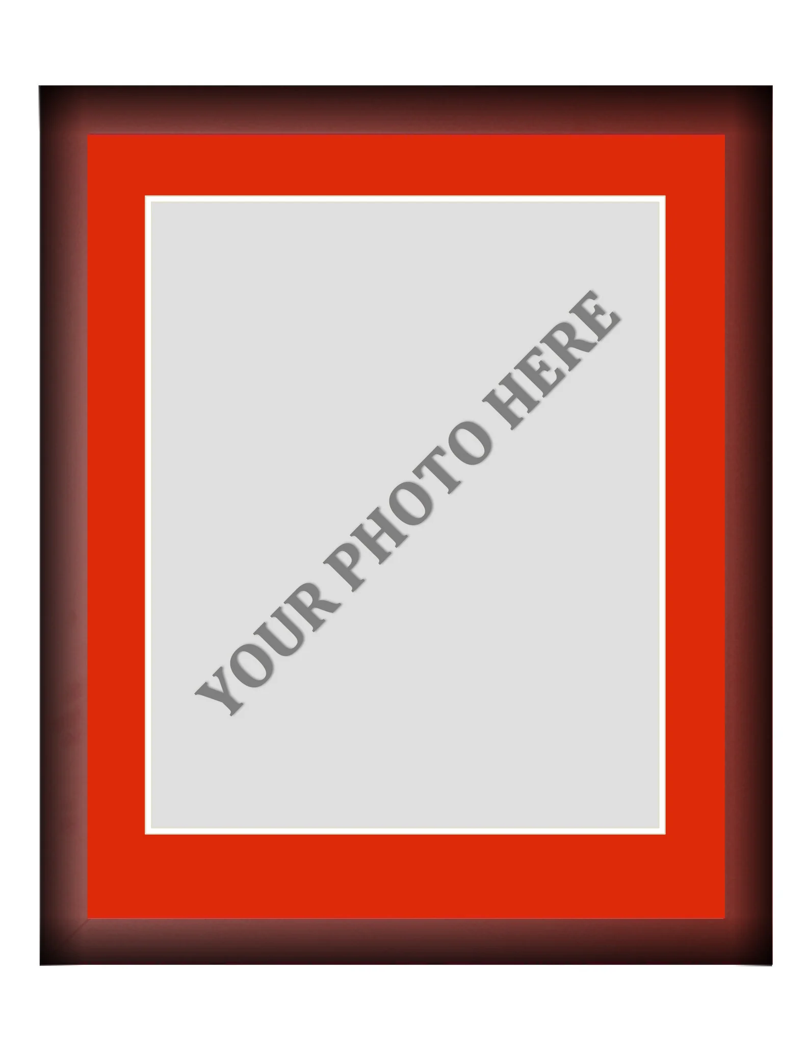 Frame Kit - Cherry Wood Frame | Red Matting | White Trim