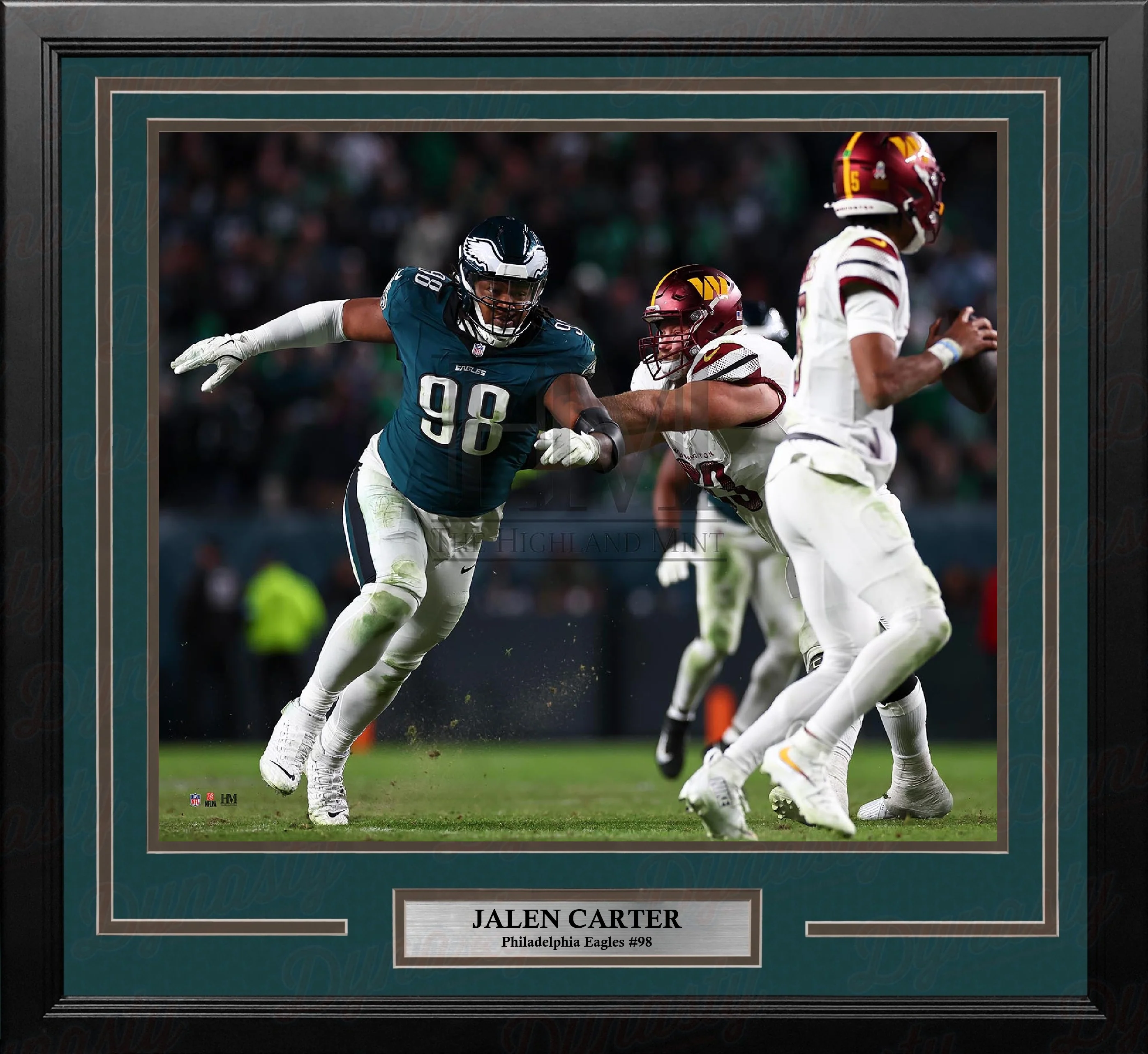 Jalen Carter v. Commanders Philadelphia Eagles 11" x 14" Framed Football Photo