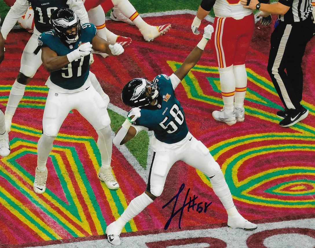Jalyx Hunt Super Bowl LIX Philadelphia Eagles Autographed 16" x 20" Football Photo