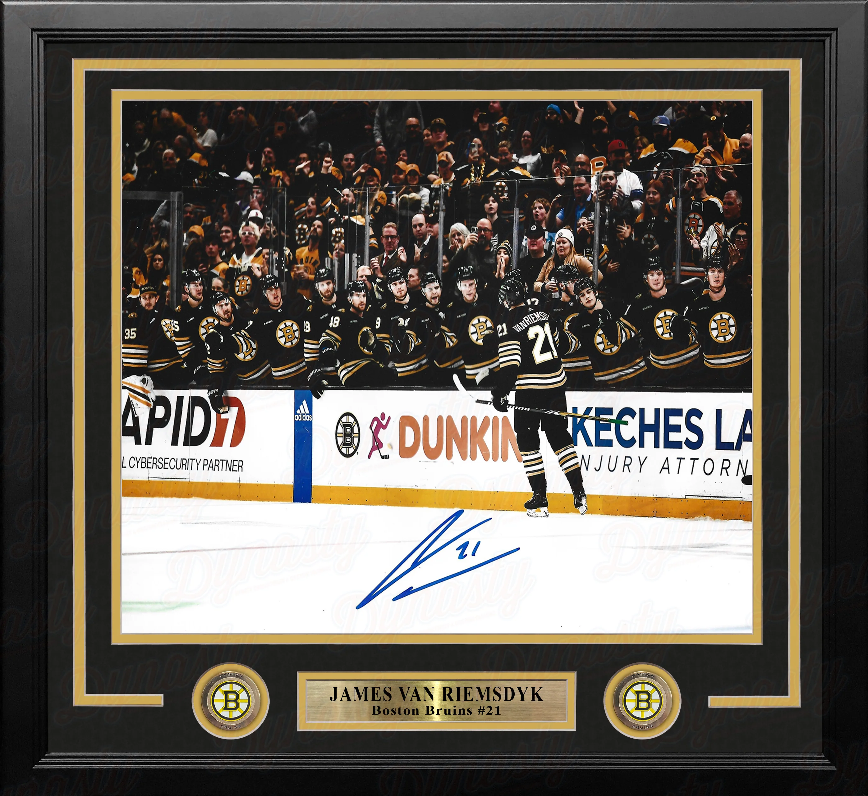 James Van Riemsdyk Goal Celebration Autographed Boston Bruins 11" x 14" Framed Hockey Photo - Image 2