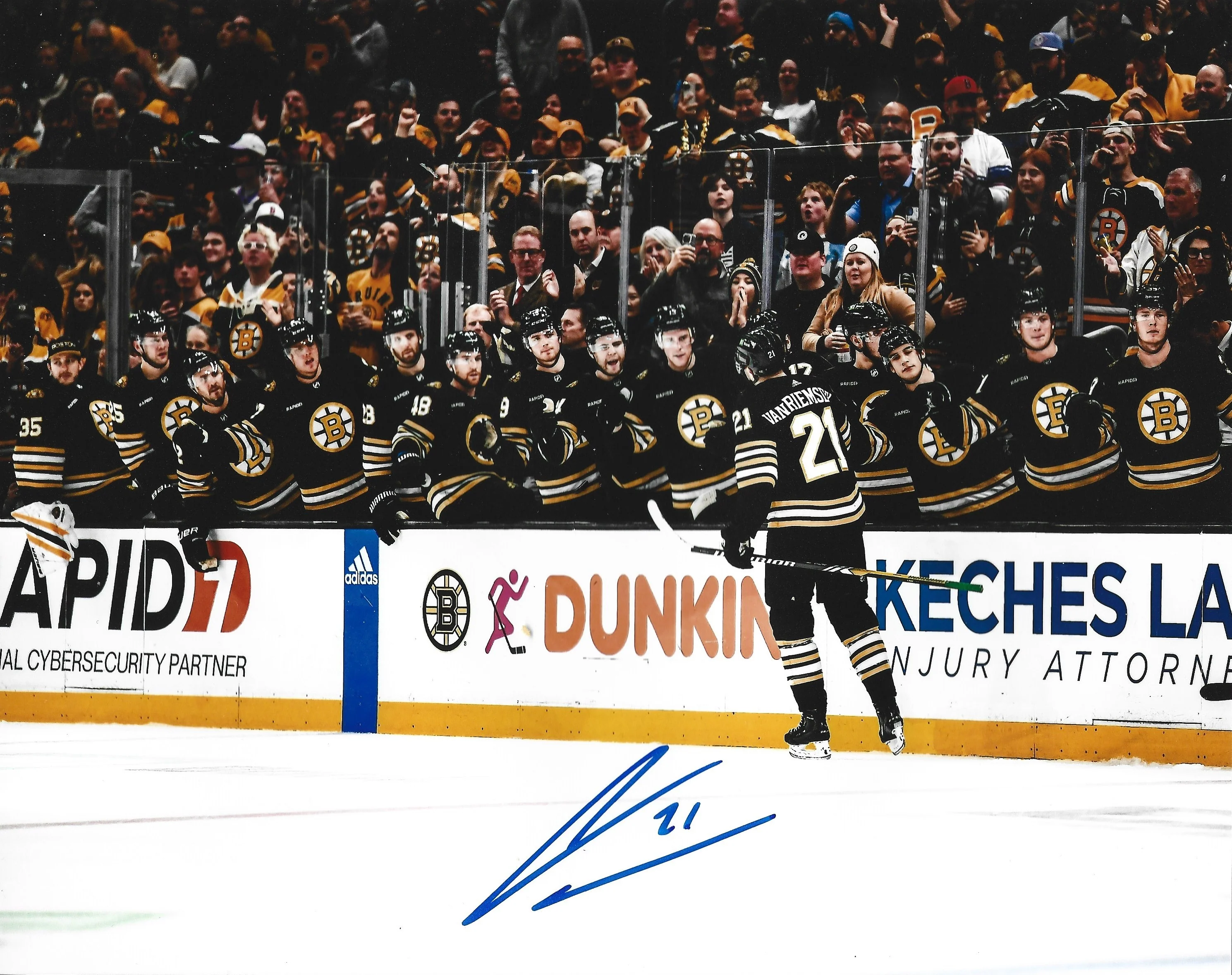 James Van Riemsdyk Goal Celebration Autographed Boston Bruins 8" x 10" Hockey Photo - Image 2
