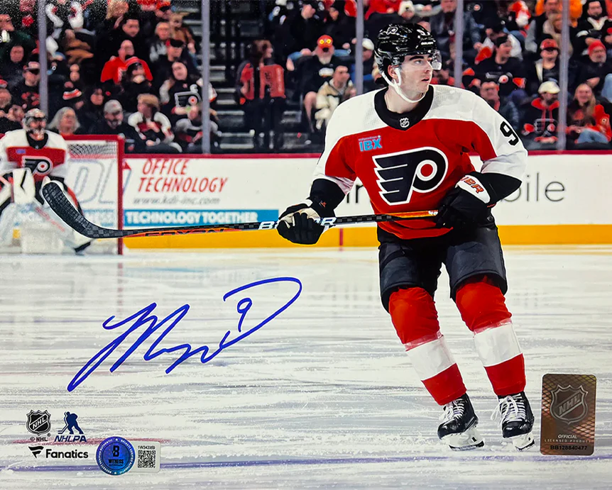 Jamie Drysdale in Action Philadelphia Flyers Autographed 16" x 20" Hockey Photo - Image 2