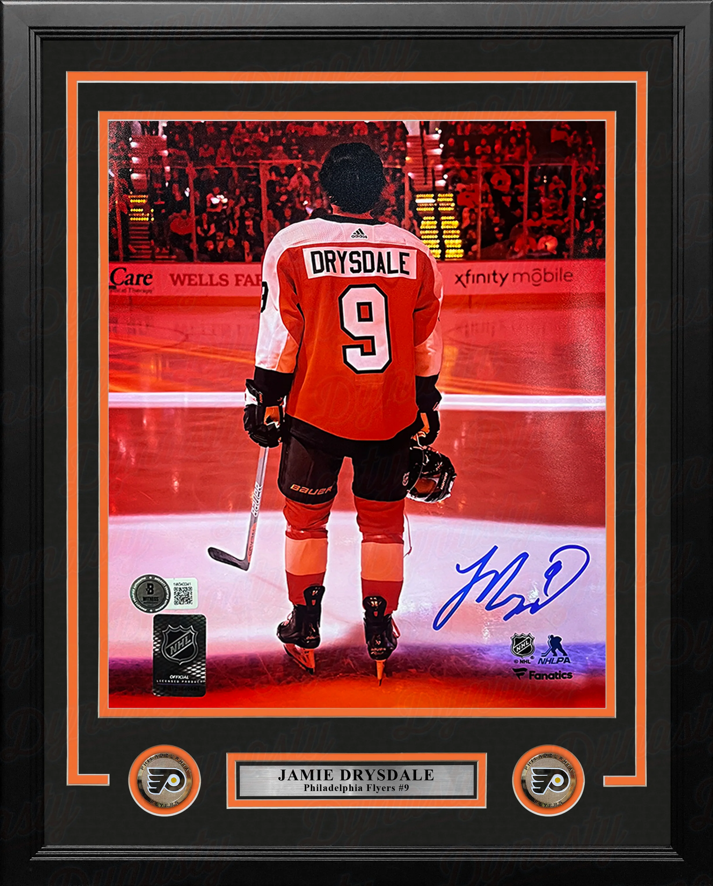 Jamie Drysdale Orange Spotlight Philadelphia Flyers Autographed 16" x 20" Framed Hockey Photo - Image 2