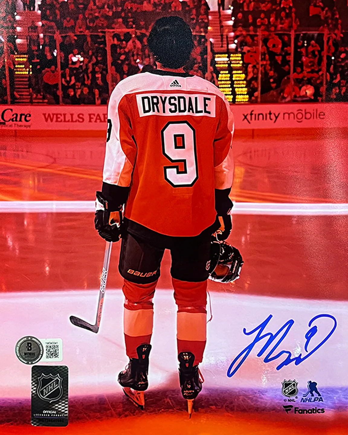 Jamie Drysdale Orange Spotlight Philadelphia Flyers Autographed 16" x 20" Hockey Photo - Image 2