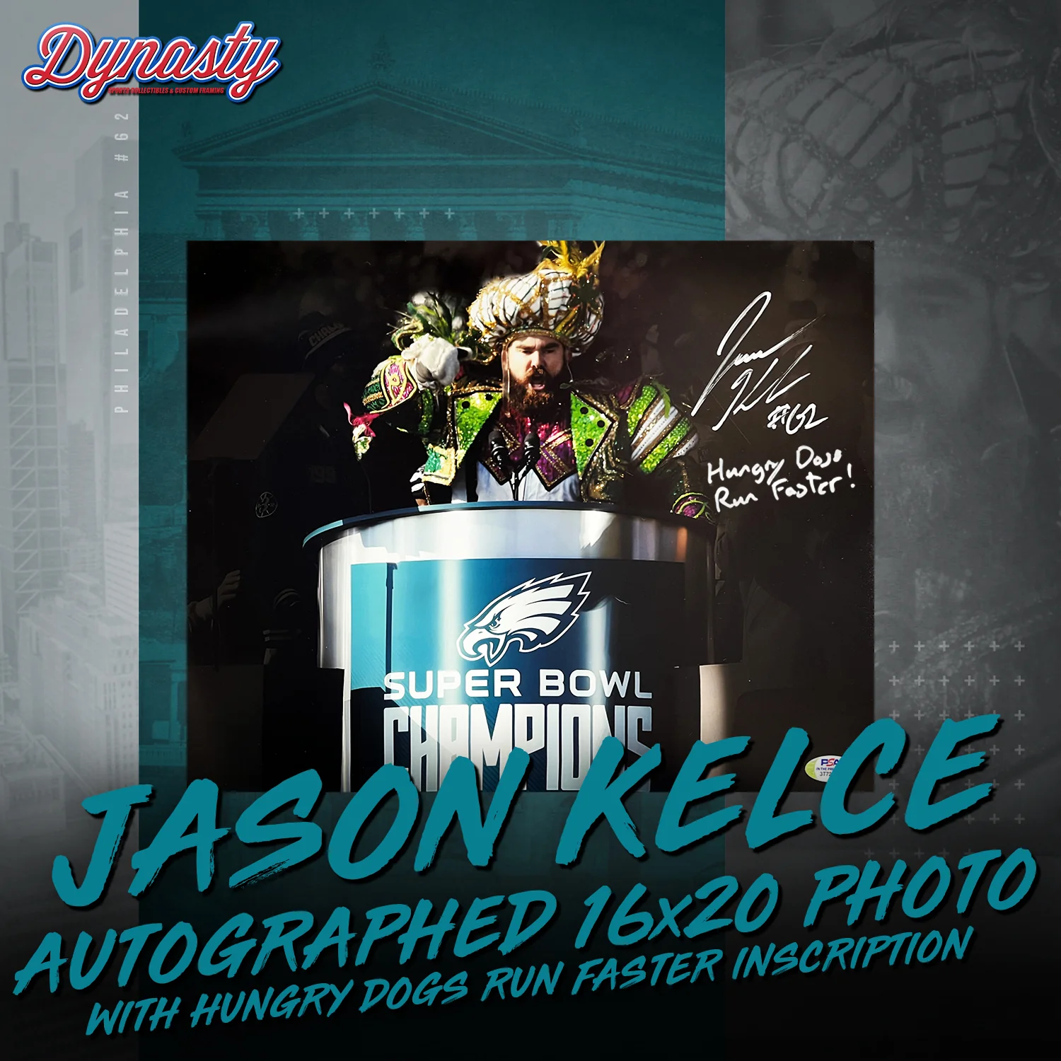 Jason Kelce Autographed Parade Speech Spotlight Photo | Retirement Pre-Sale Opportunity - Image 12