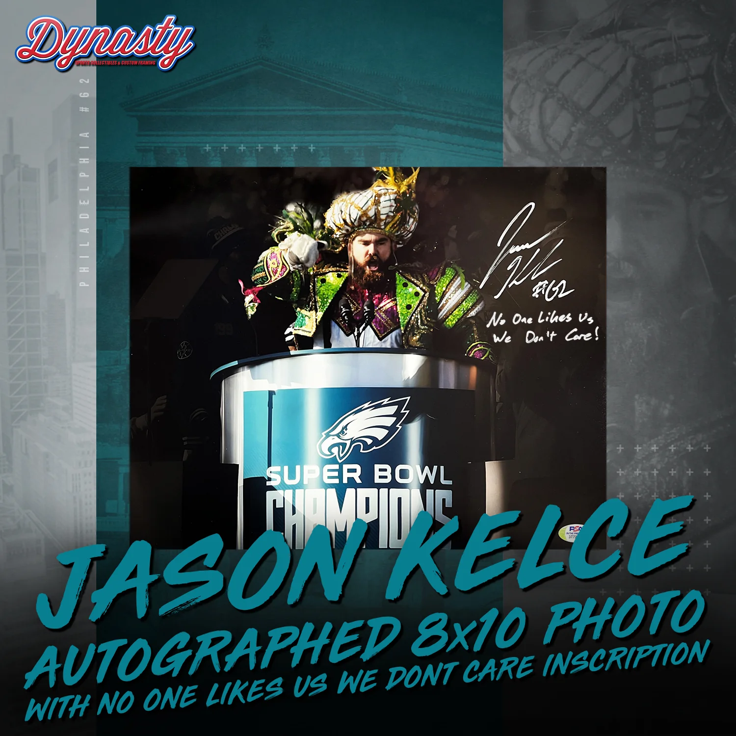 Jason Kelce Autographed Parade Speech Spotlight Photo | Retirement Pre-Sale Opportunity - Image 3