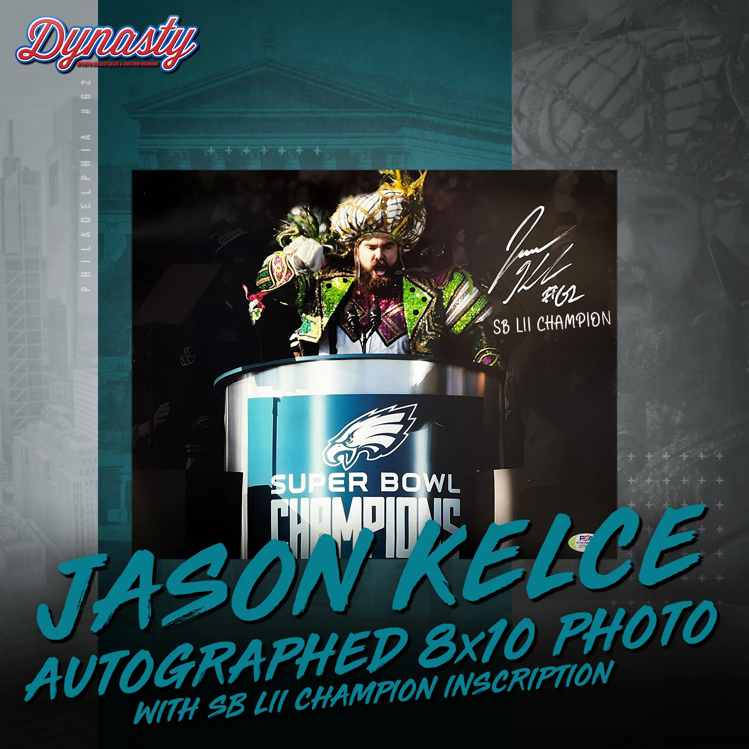 Jason Kelce Autographed Parade Speech Spotlight Photo | Retirement Pre-Sale Opportunity - Image 4