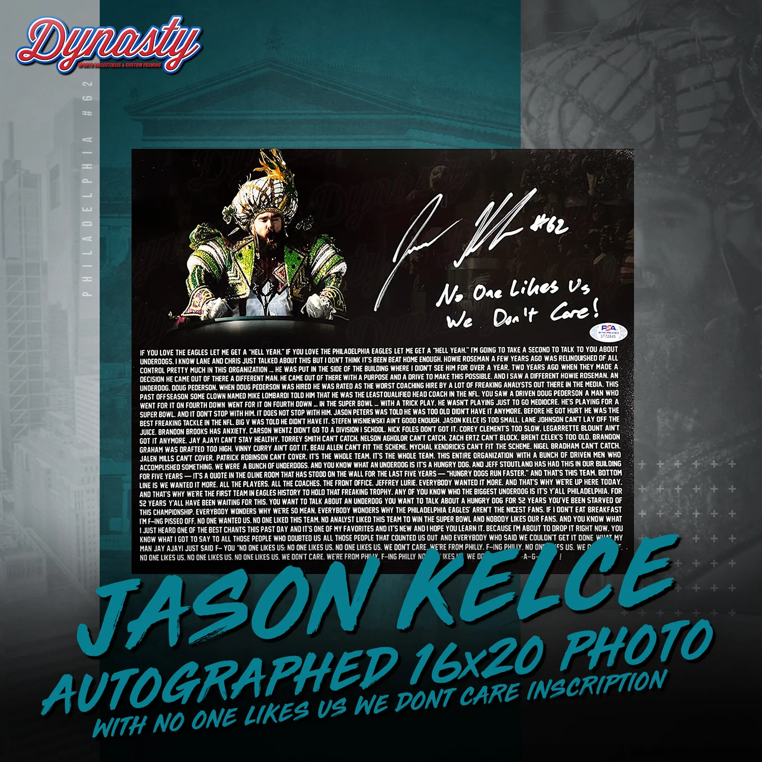Jason Kelce Autographed Parade Speech Text Photo | Retirement Pre-Sale Opportunity - Image 13
