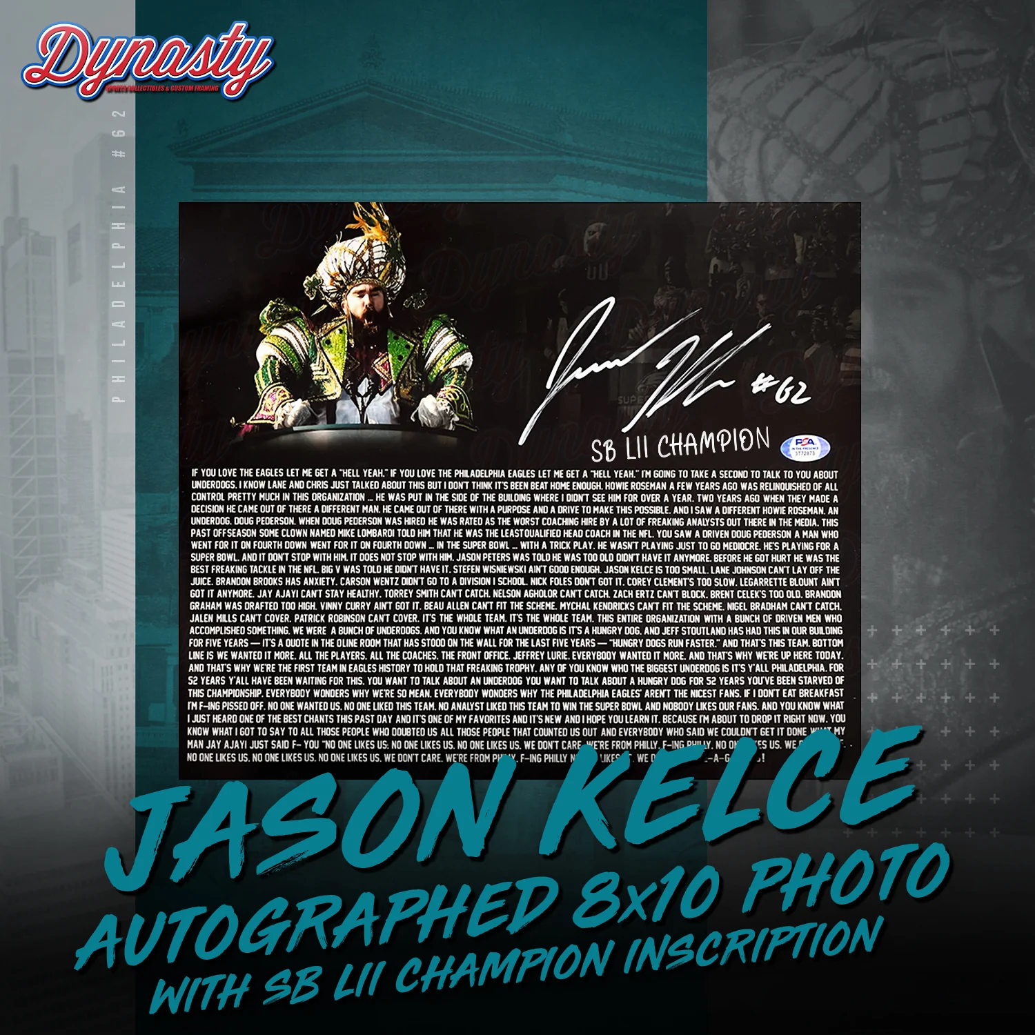 Jason Kelce Autographed Parade Speech Text Photo | Retirement Pre-Sale Opportunity - Image 4