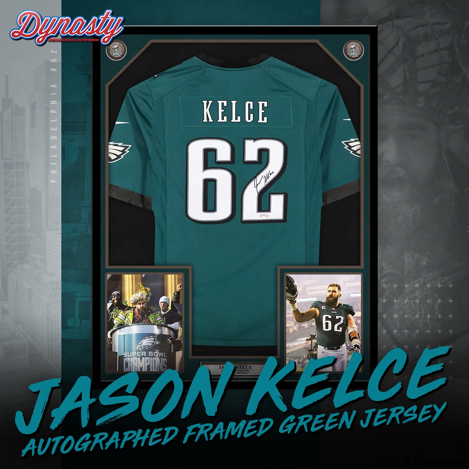 Jason Kelce Autographed Philadelphia Eagles Framed Nike Jersey | Retirement Pre-Sale Opportunity - Image 5