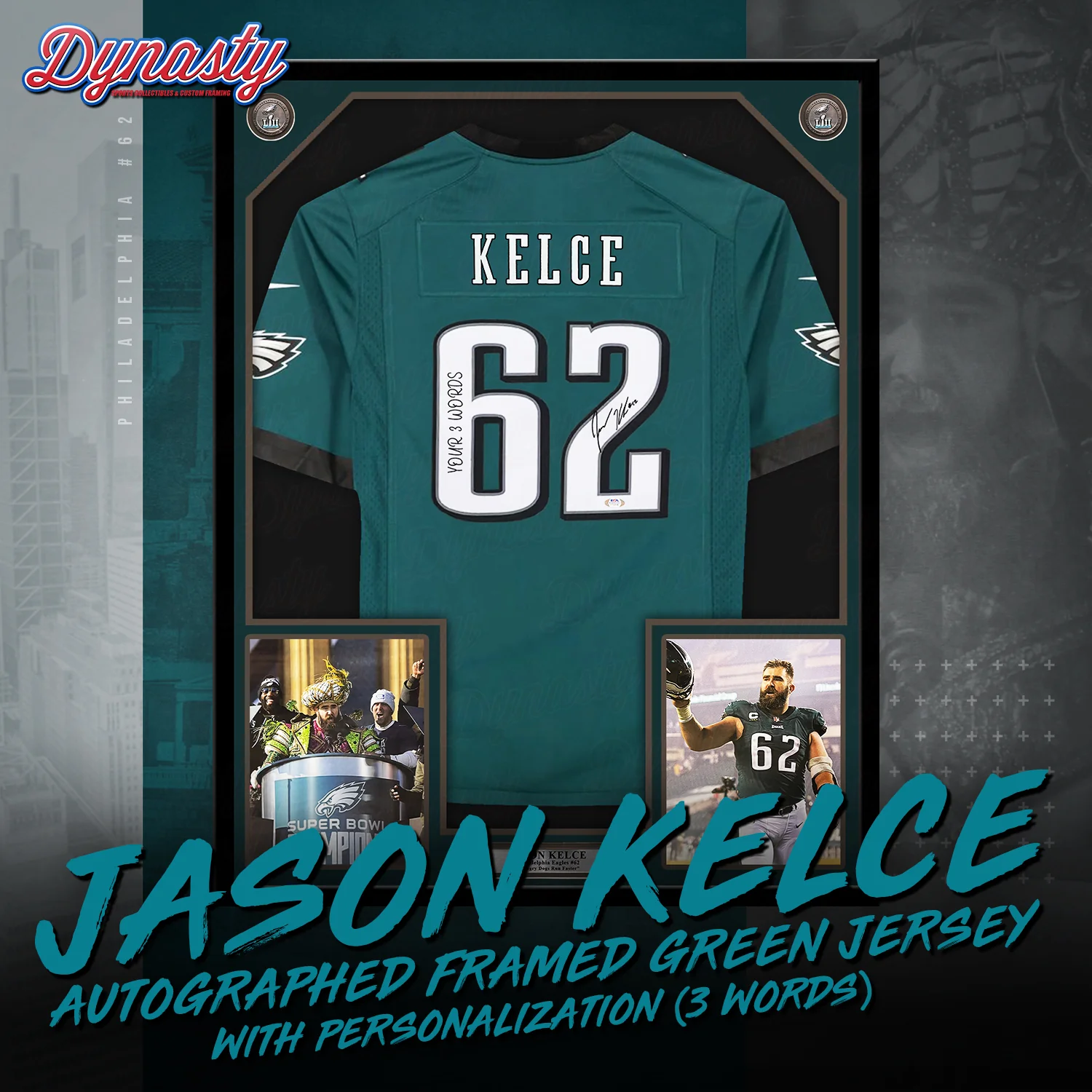 Jason Kelce Autographed Philadelphia Eagles Framed Nike Jersey | Retirement Pre-Sale Opportunity - Image 8