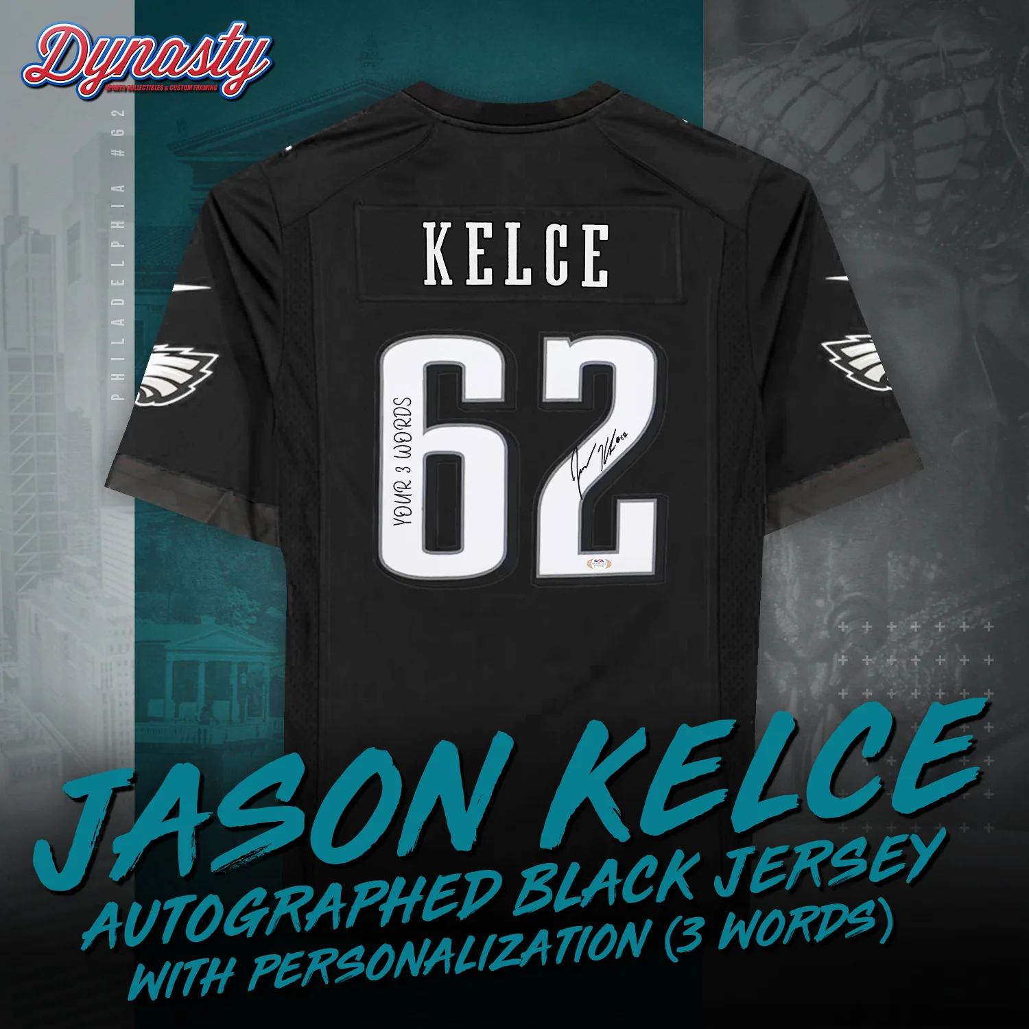Jason Kelce Autographed Philadelphia Eagles Nike Jersey | Retirement Pre-Sale Opportunity - Image 4