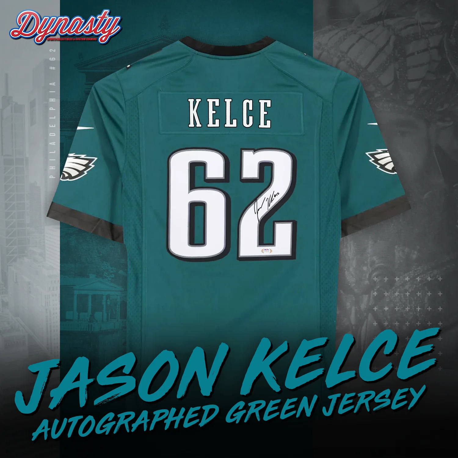 Jason Kelce Autographed Philadelphia Eagles Nike Jersey | Retirement Pre-Sale Opportunity - Image 5
