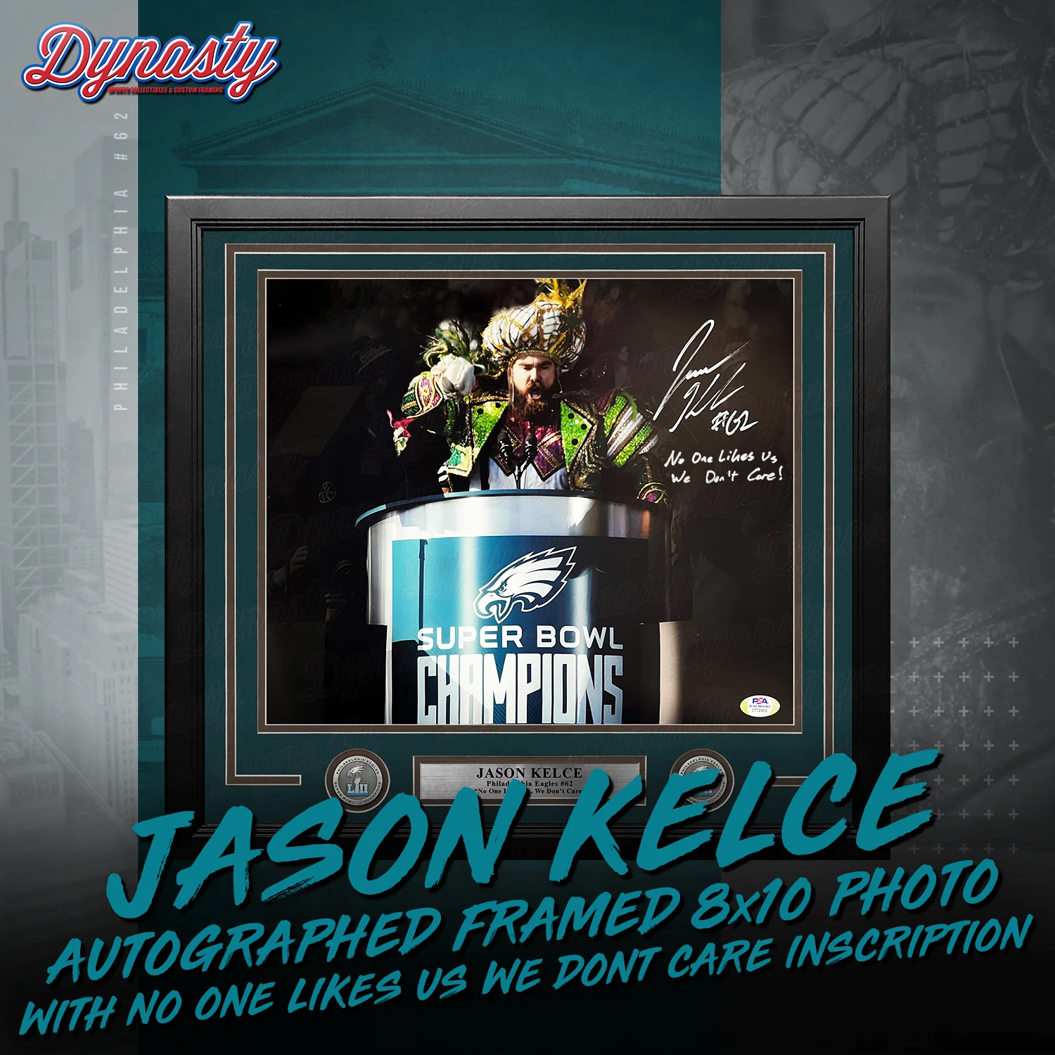 Jason Kelce Autographed Parade Speech Spotlight Framed Photo | Retirement Pre-Sale Opportunity - Image 3