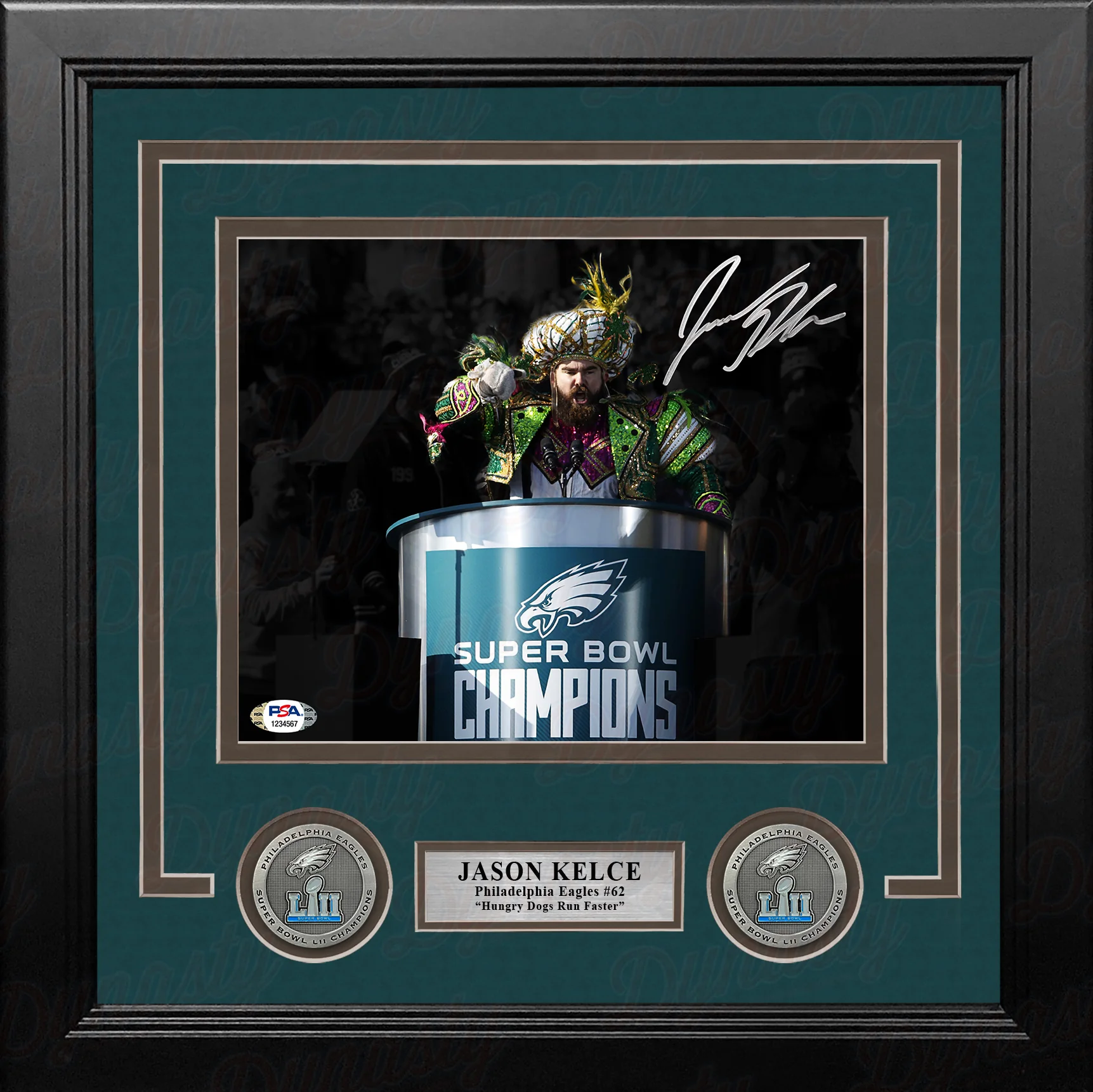 Jason Kelce Super Bowl Speech Philadelphia Eagles Autographed 8" x 10" Framed Spotlight Photo - Image 2