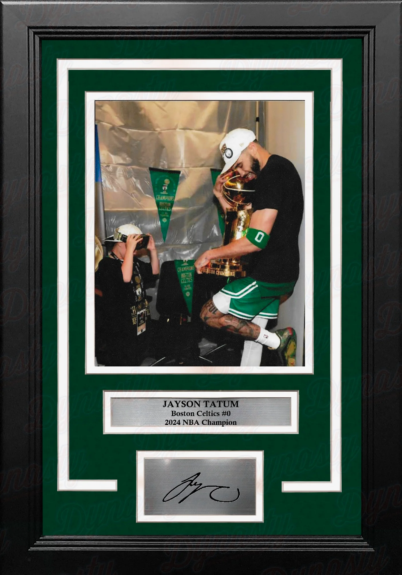 Jayson Tatum 2024 Champions Celebration Boston Celtics 8" x 10" Framed Photo with Engraved Autograph