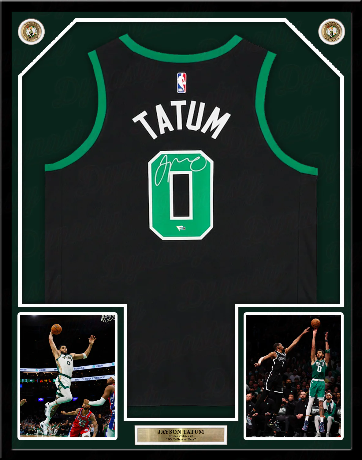 Jayson Tatum Boston Celtics Autographed Framed Nike Black Swingman Jersey - Image 2
