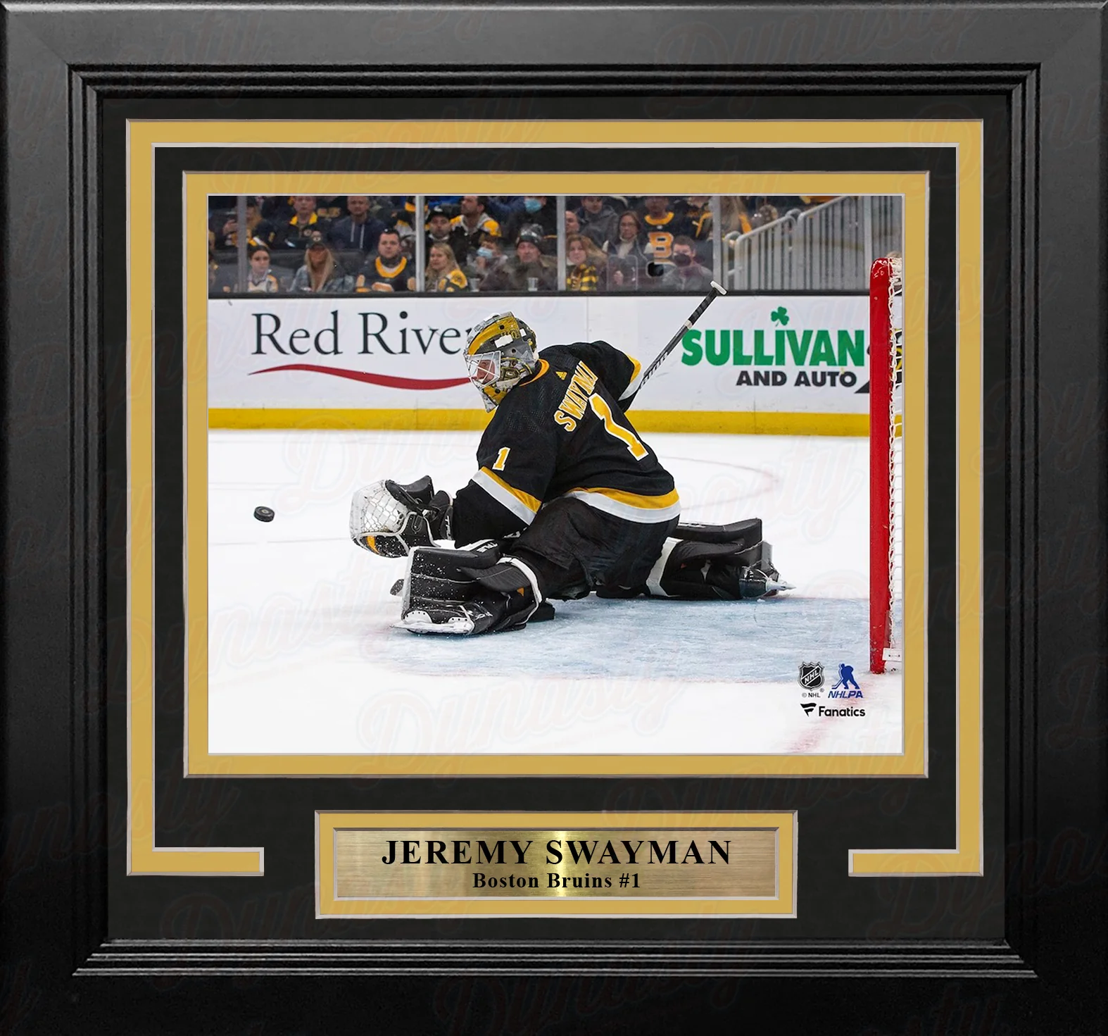 Jeremy Swayman in Action Boston Bruins 8" x 10" Framed Hockey Photo