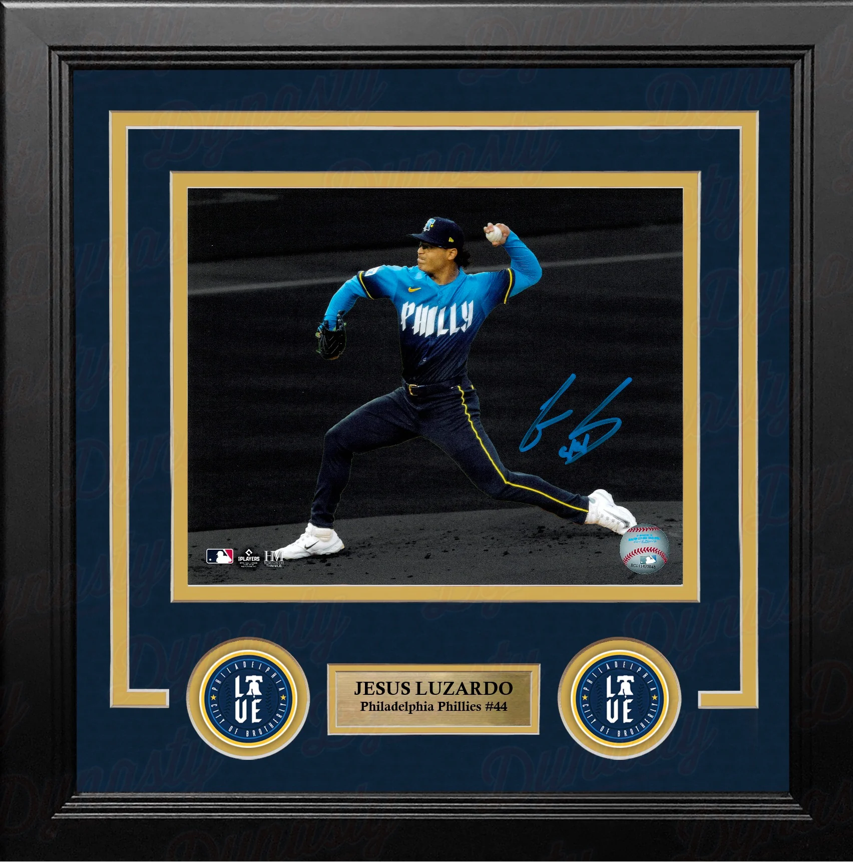 Jesus Luzardo City Connect Blackout Philadelphia Phillies Autographed 8" x 10" Framed Baseball Photo