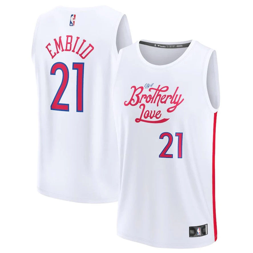 Joel Embiid Philadelphia 76ers Youth 2022/23 Fastbreak Jersey - City Edition - White