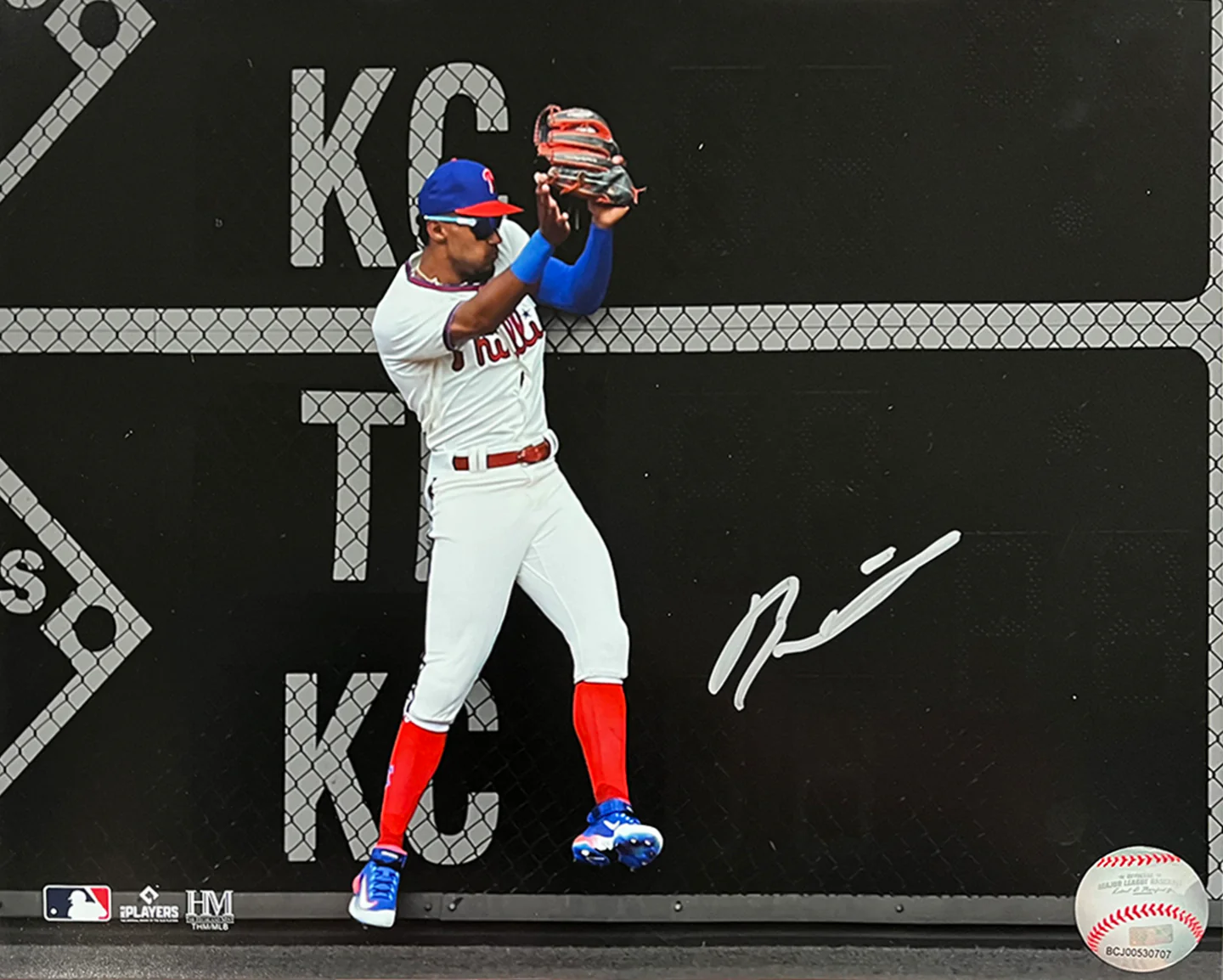 Johan Rojas Double Play Catch Philadelphia Phillies Autographed 16" x 20" Spotlight Baseball Photo - Image 2