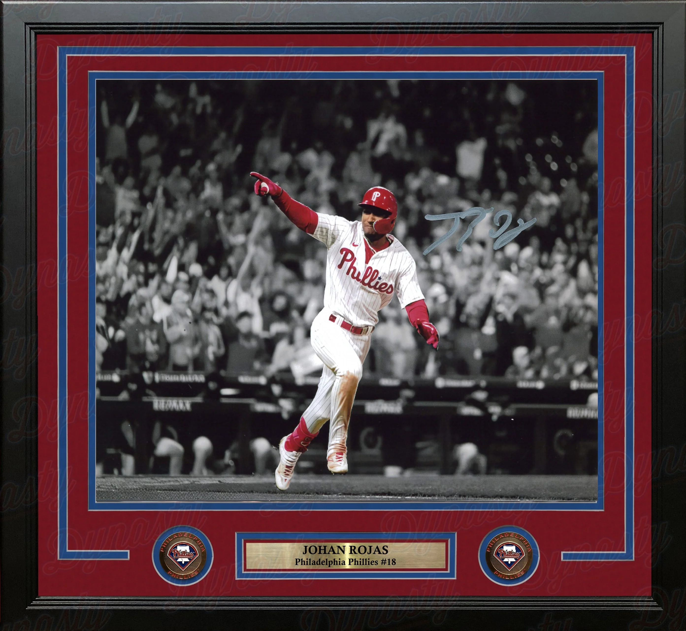 Johan Rojas Philadelphia Phillies Autographed 11" x 14" Framed Spotlight Baseball Photo (Silver)