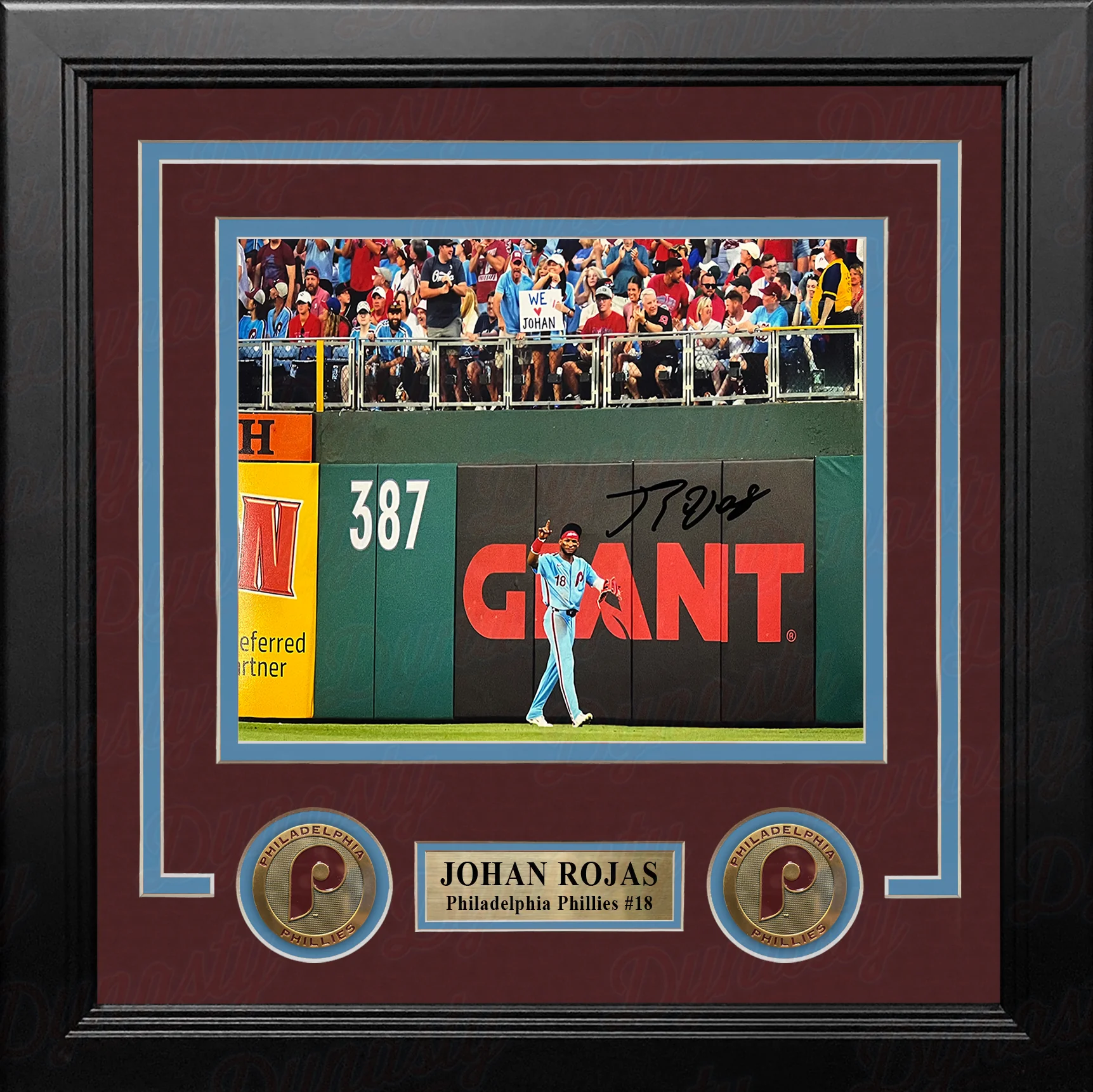 Johan Rojas Philly Love Philadelphia Phillies Autographed 8" x 10" Framed Baseball Photo - Image 2