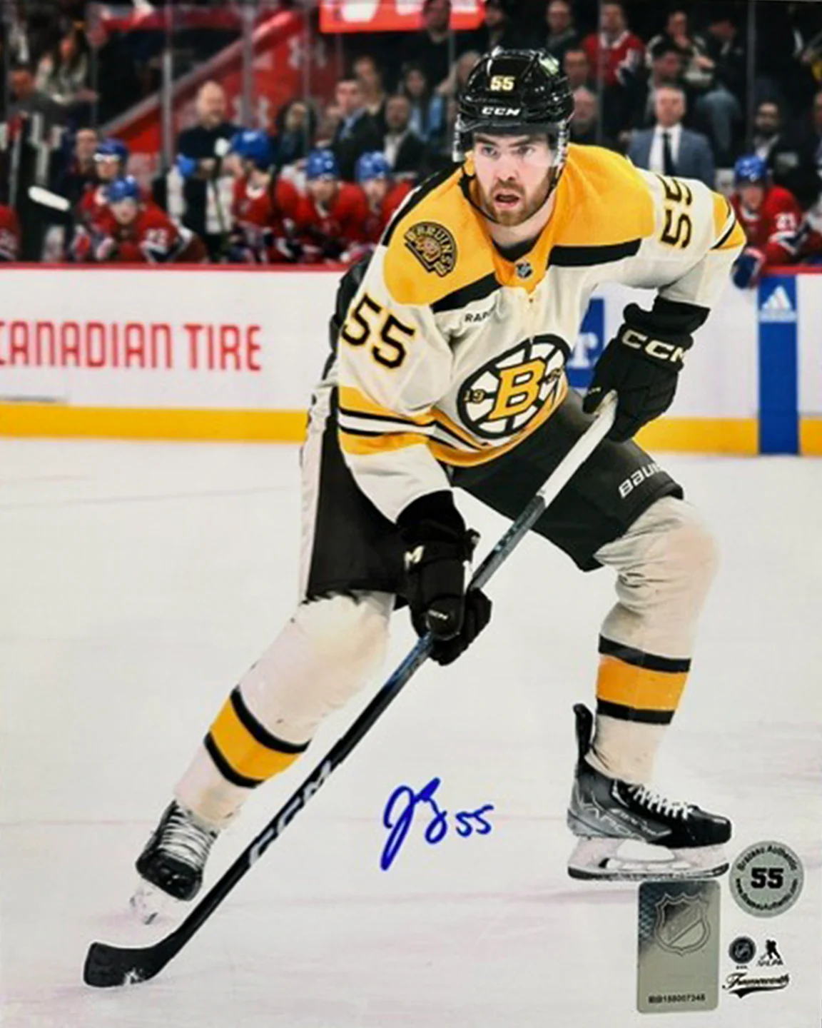Justin Brazeau in Action Boston Bruins Autographed 8" x 10" Hockey Photo - Image 2